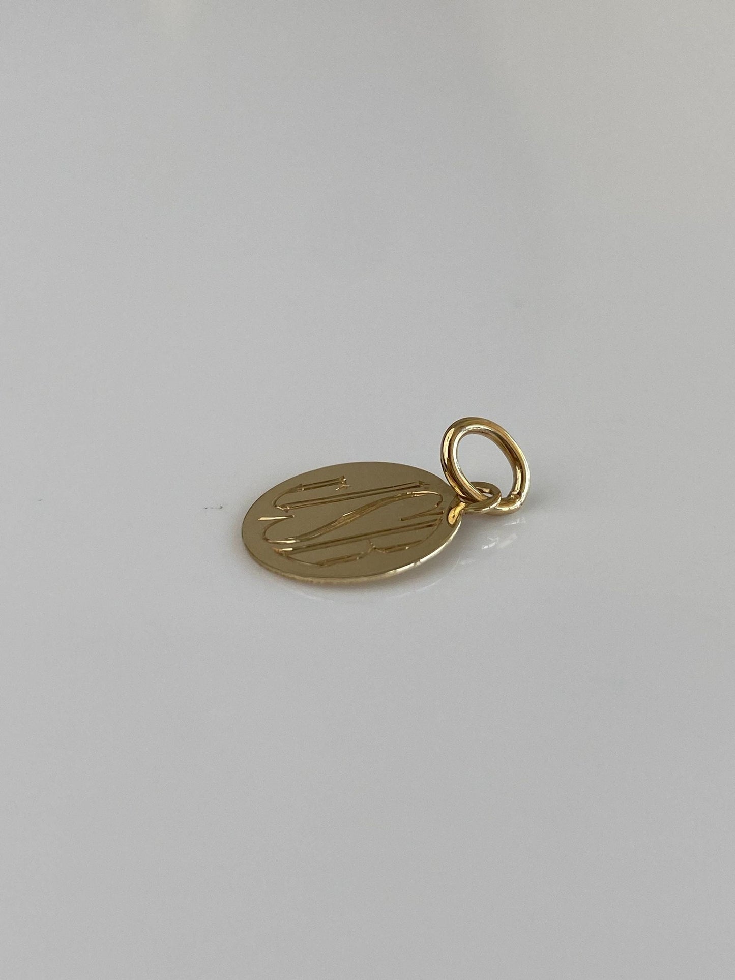 Solid 14k Yellow Gold Monogram Charm