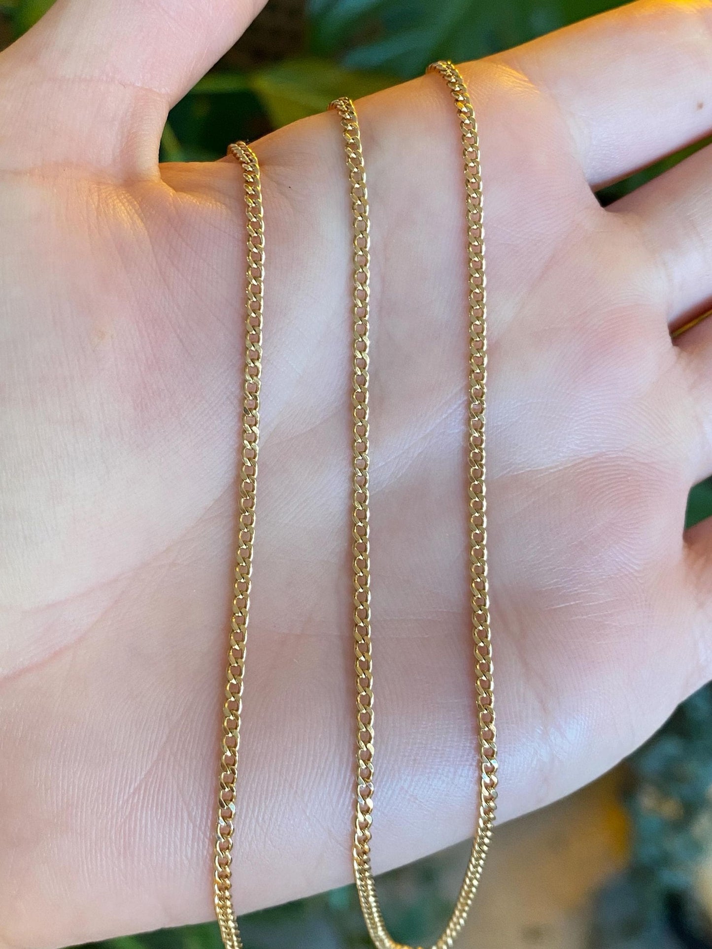 Vintage Solid 14k Yellow Gold Curb Chain Necklace - 21.25 inches