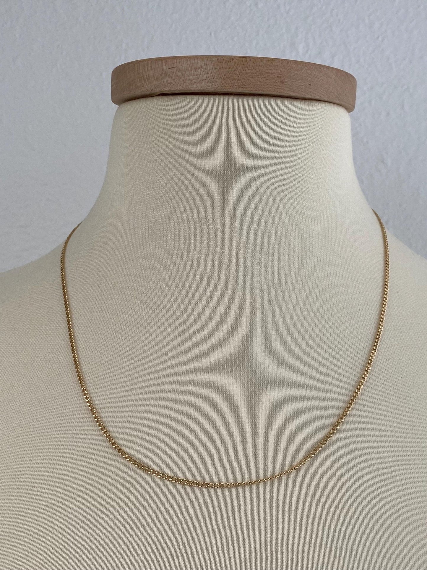 Vintage Solid 14k Yellow Gold Curb Chain Necklace - 21.25 inches