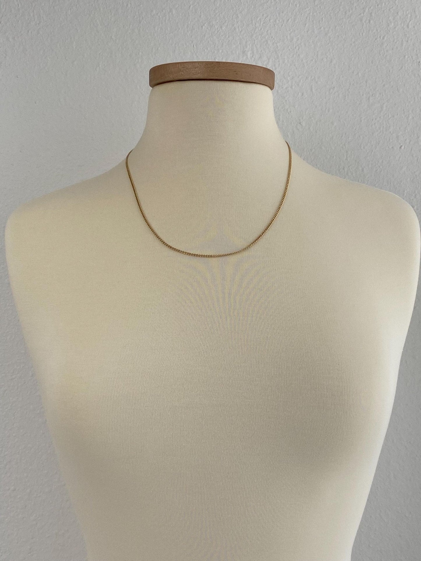 Vintage Solid 14k Yellow Gold Curb Chain Necklace - 21.25 inches