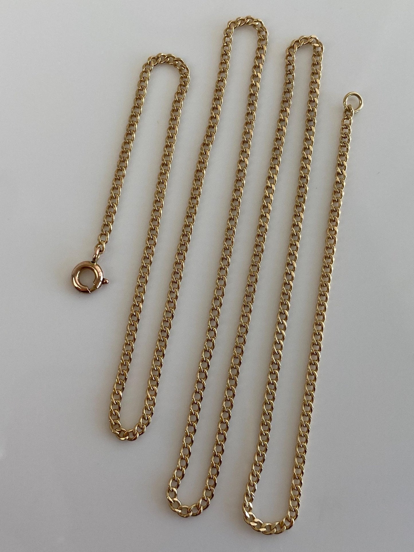 Vintage Solid 14k Yellow Gold Curb Chain Necklace - 21.25 inches