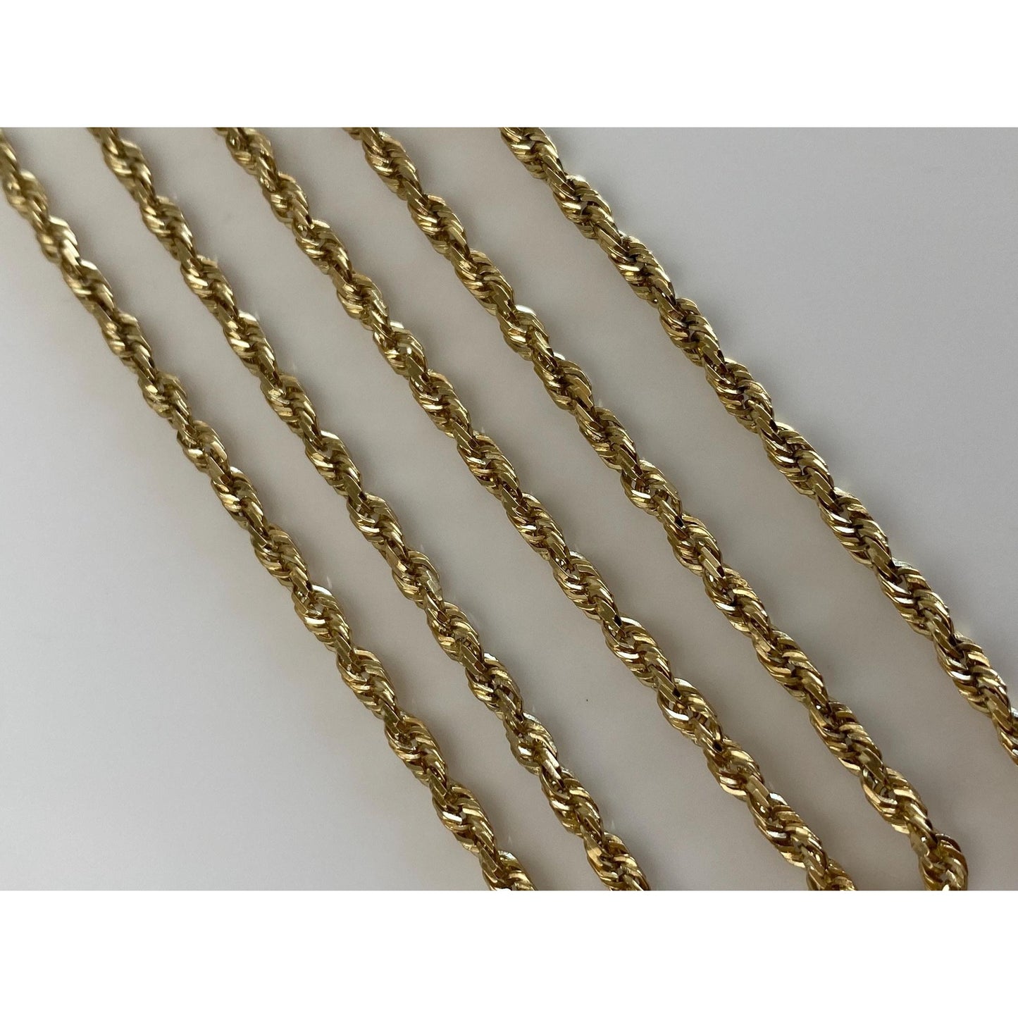 Vintage Solid 10k Yellow Gold Rope Chain Necklace - 22.75 inches