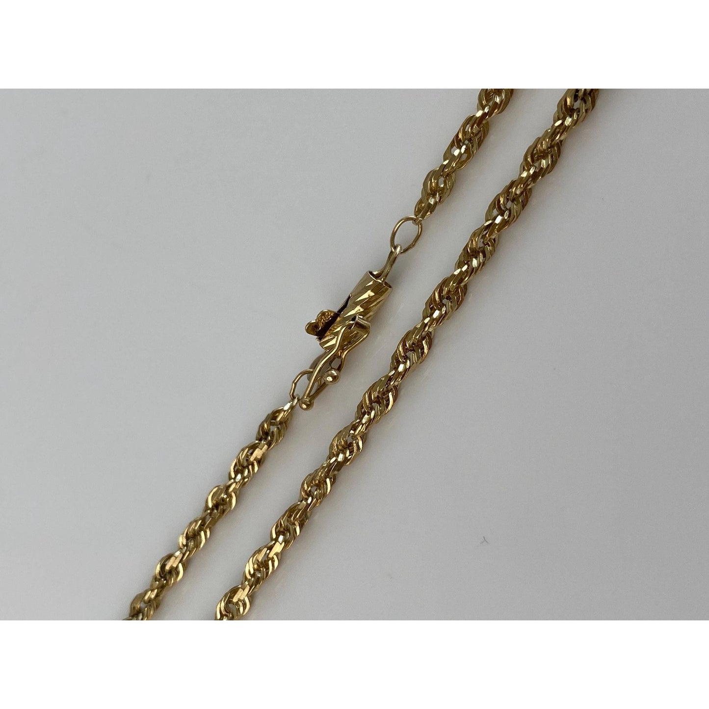 Vintage Solid 10k Yellow Gold Rope Chain Necklace - 22.75 inches