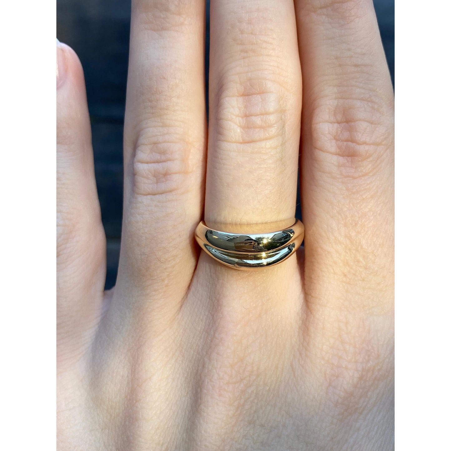 Vintage Solid 14k Yellow Gold Wavy Ring - Size 6.5