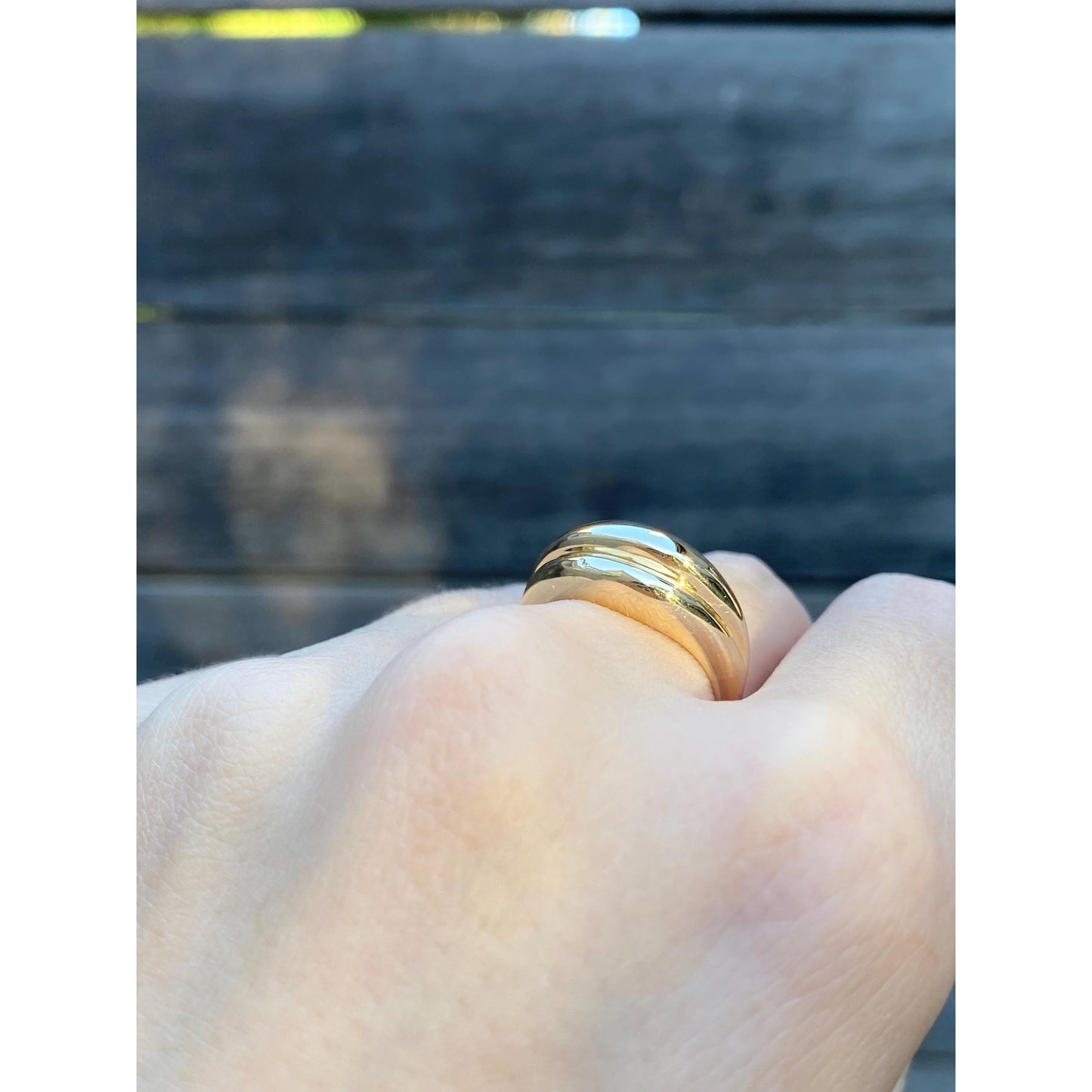 Vintage Solid 14k Yellow Gold Wavy Ring - Size 6.5