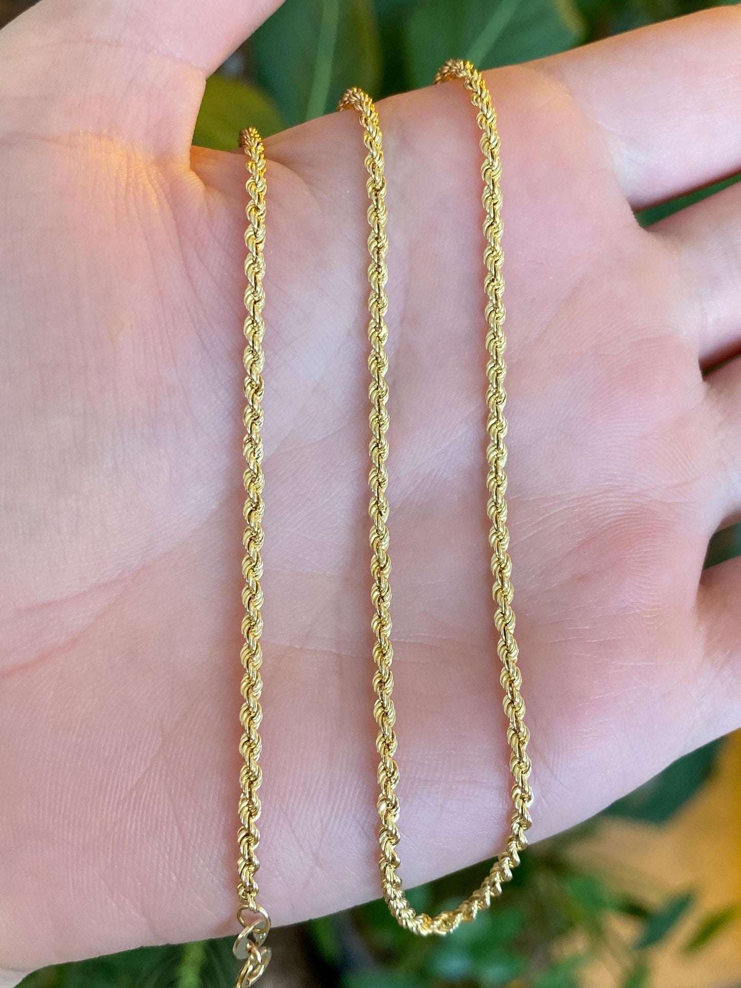 Vintage 14k Yellow Gold Rope Chain Necklace - 18 inches