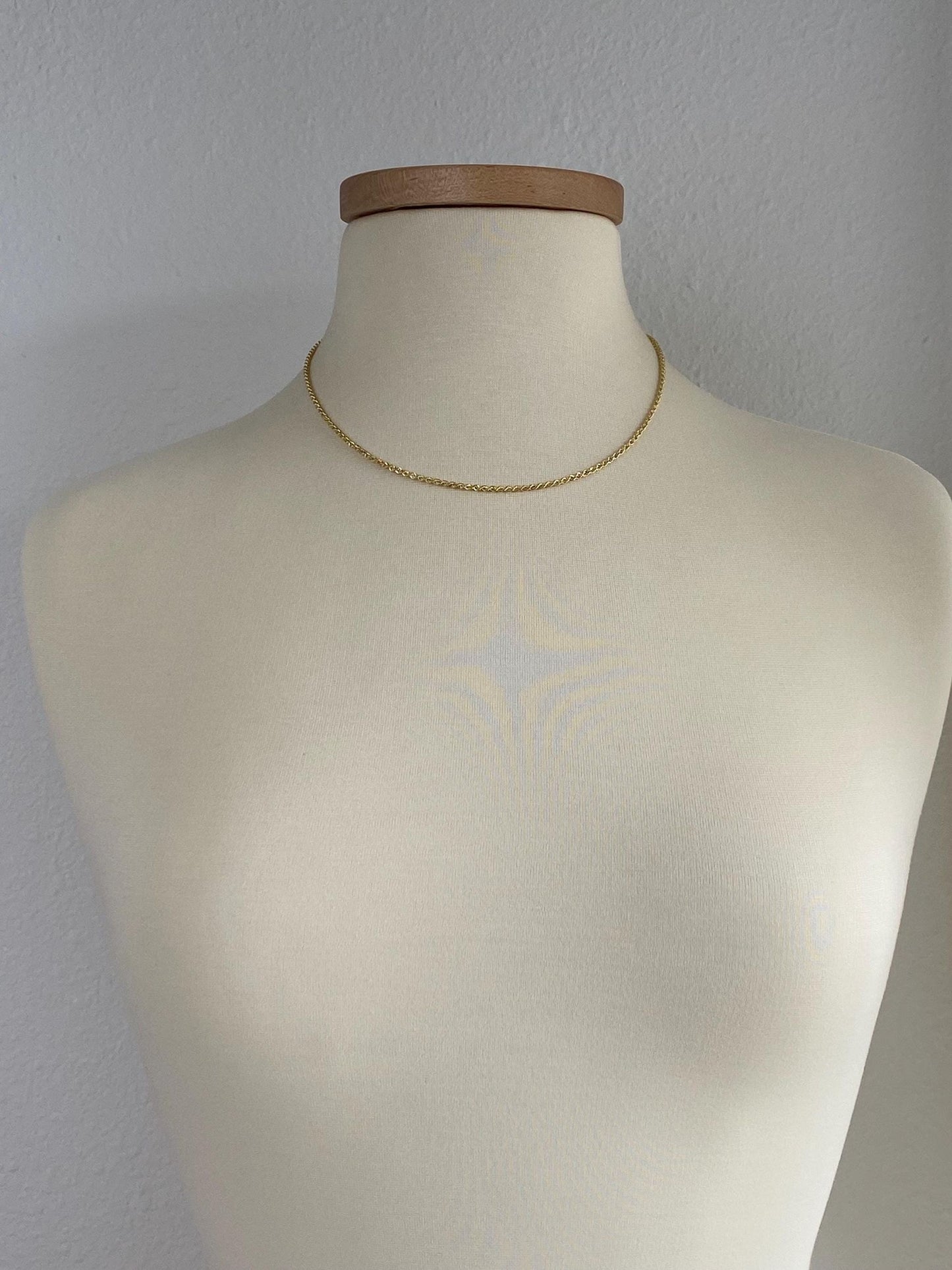 Vintage 14k Yellow Gold Rope Chain Necklace - 18 inches