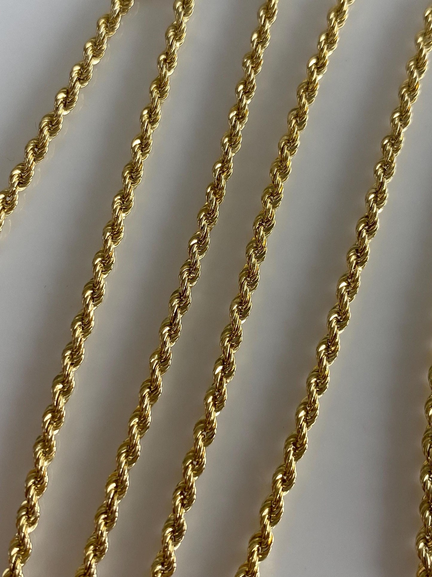 Vintage 14k Yellow Gold Rope Chain Necklace - 18 inches