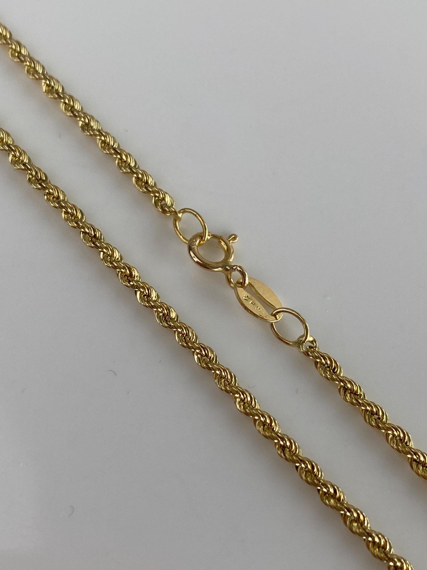 Vintage 14k Yellow Gold Rope Chain Necklace - 18 inches