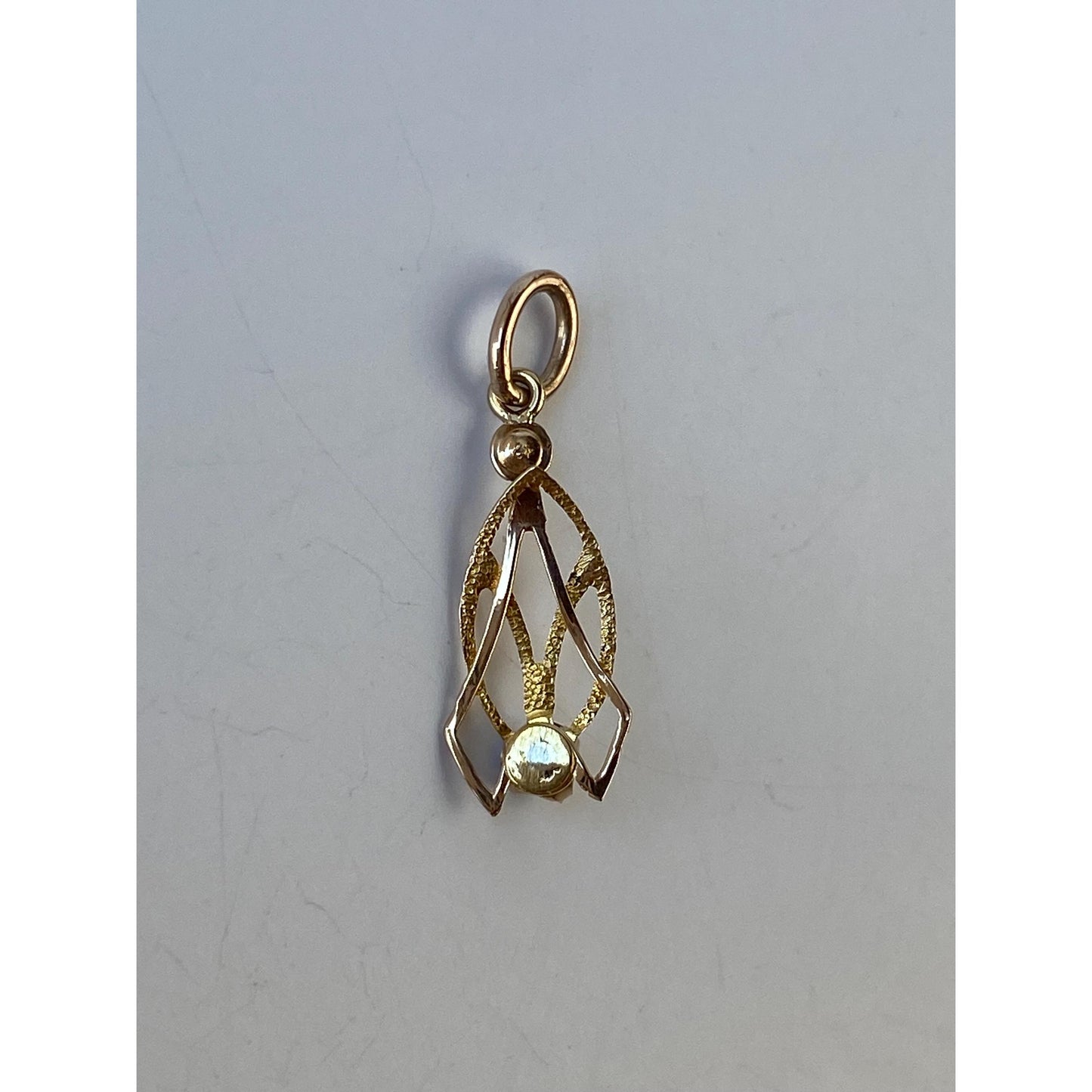 Vintage Solid 10k Yellow Gold Blue Cubic Zirconia Seed Pearl Stick Pin Conversion Charm