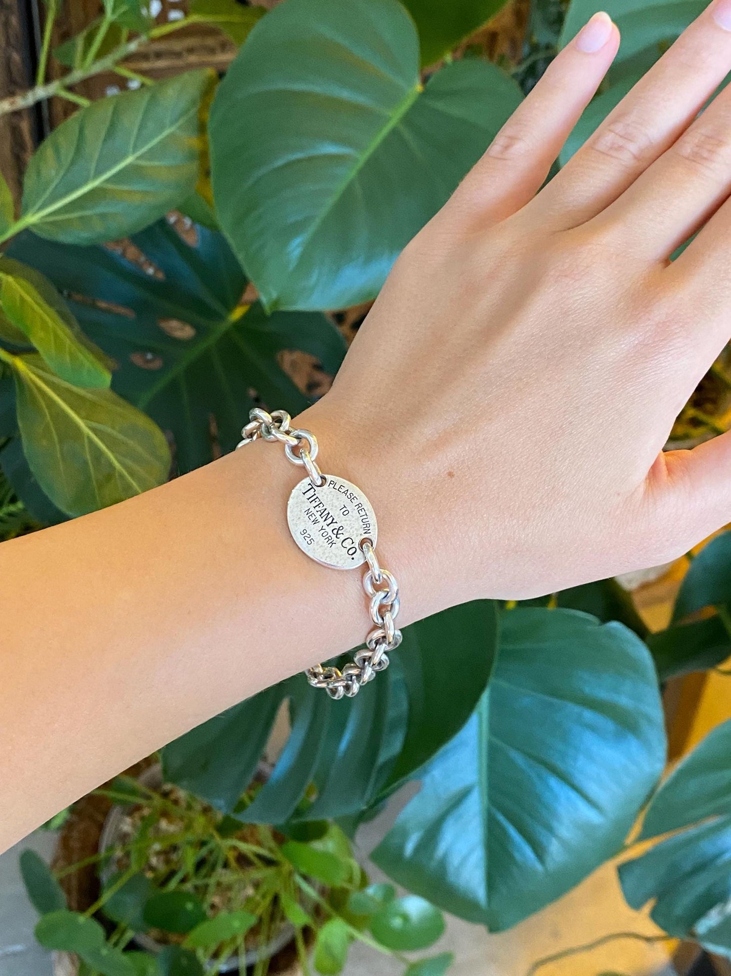 Tiffany & Co. Solid Sterling Silver Rolo Chain Bracelet - 7.75 Inches