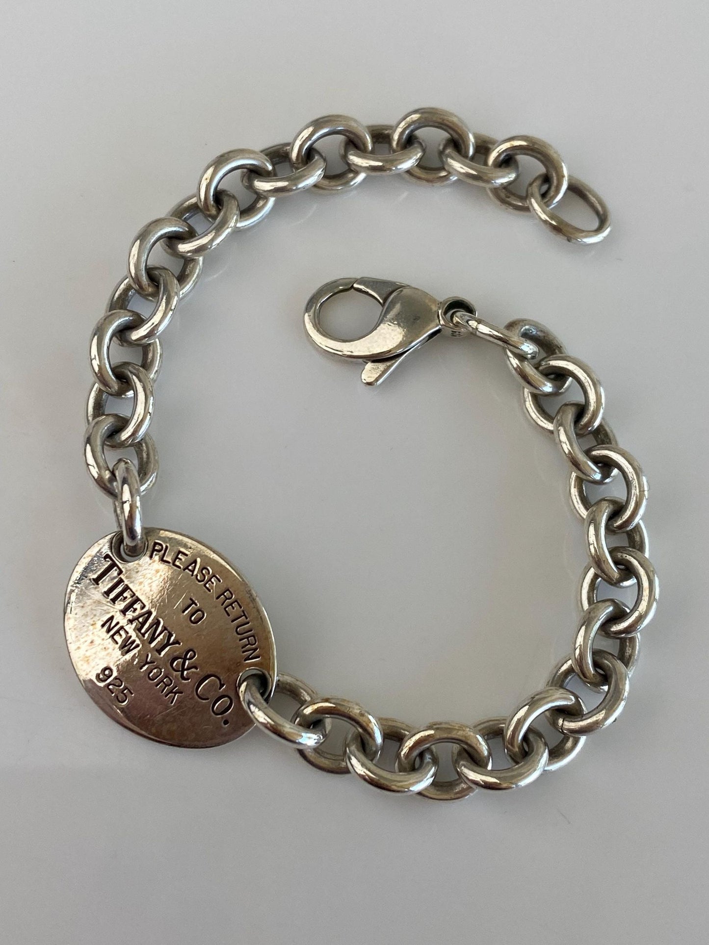 Tiffany & Co. Solid Sterling Silver Rolo Chain Bracelet - 7.75 Inches