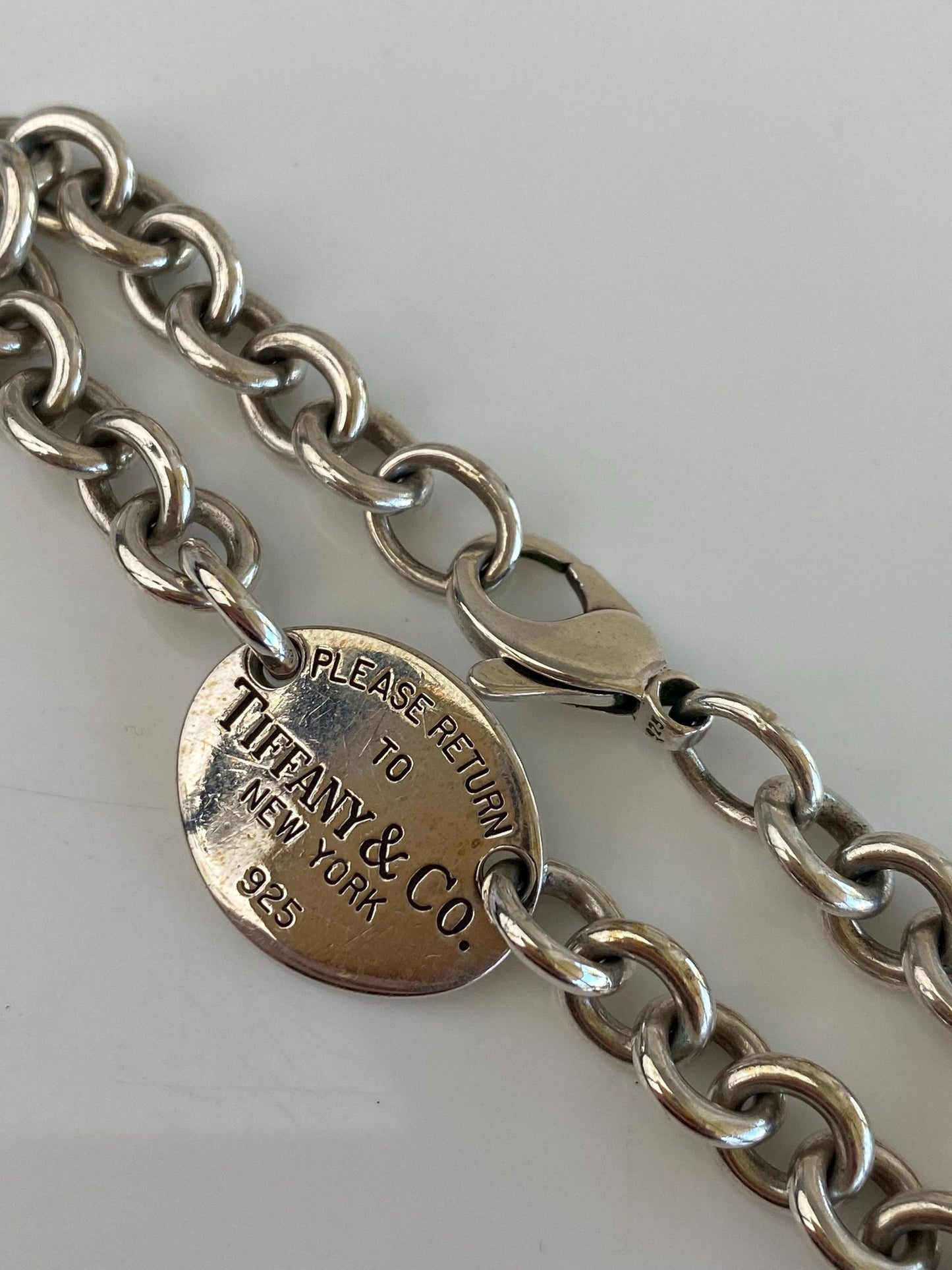 Tiffany & Co. Solid Sterling Silver Rolo Chain Bracelet - 7.75 Inches