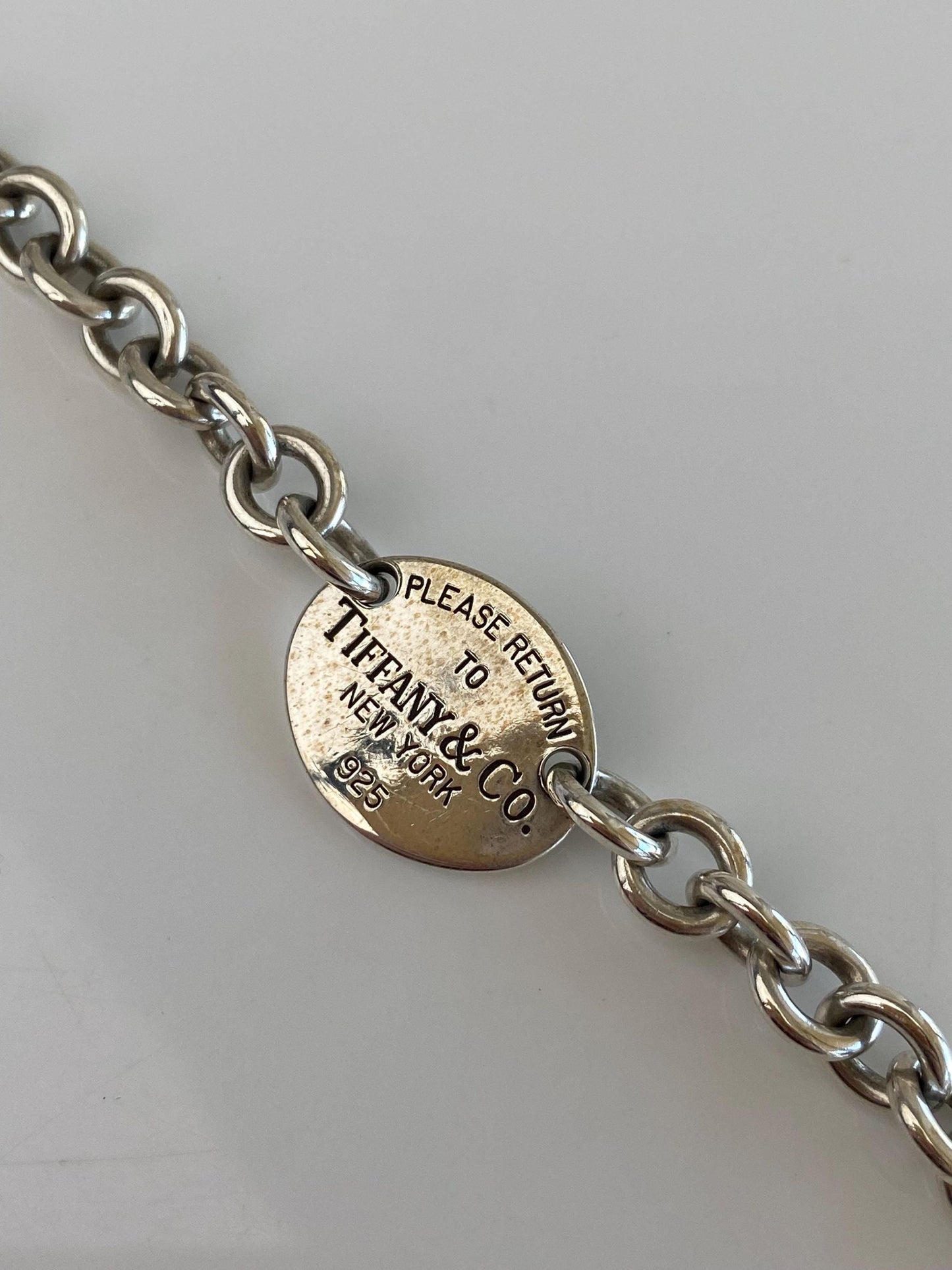 Tiffany & Co. Solid Sterling Silver Rolo Chain Bracelet - 7.75 Inches