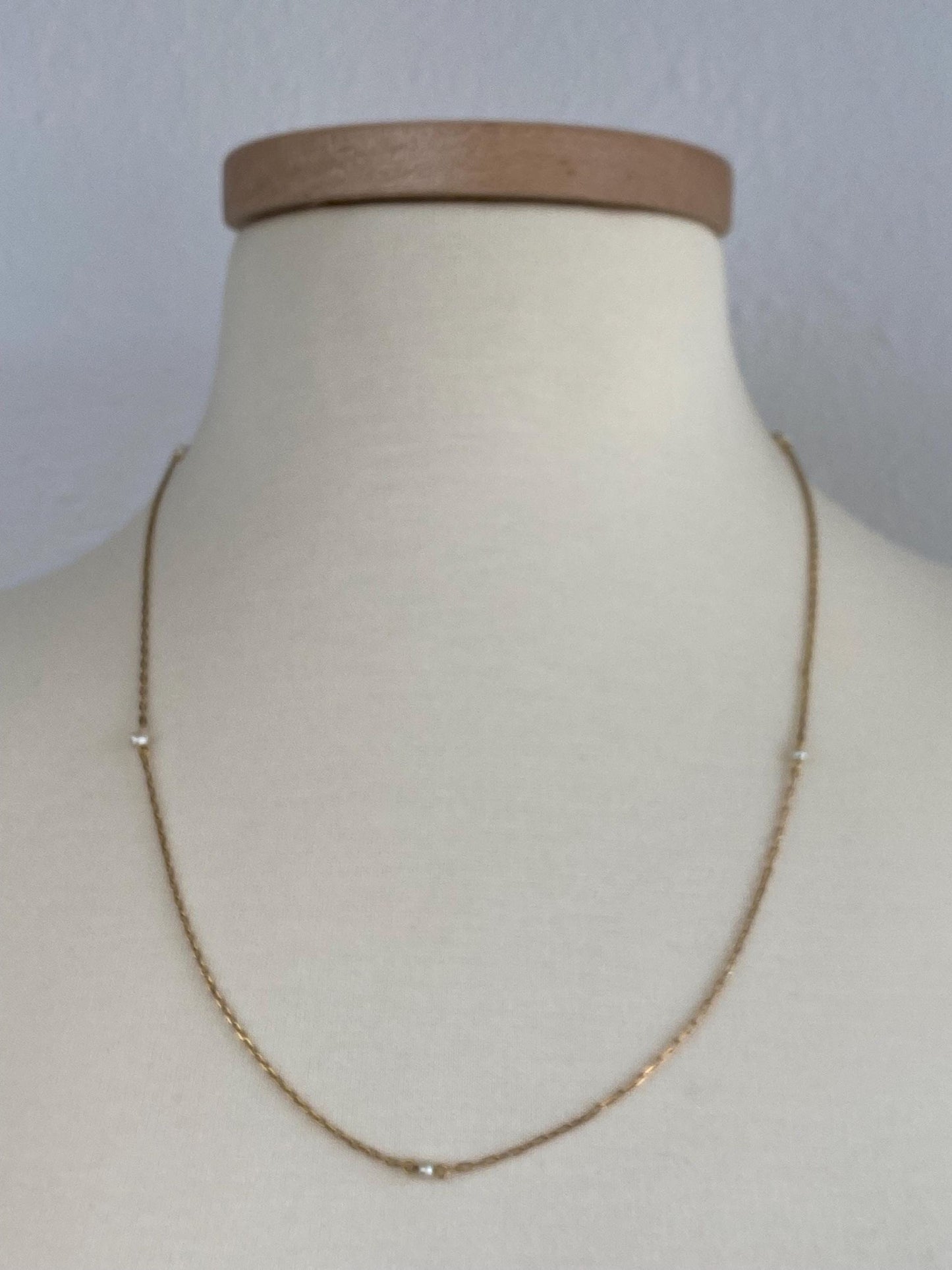 Vintage Solid 20k Yellow Gold Pearls Biker Link Chain Necklace - 23 inches