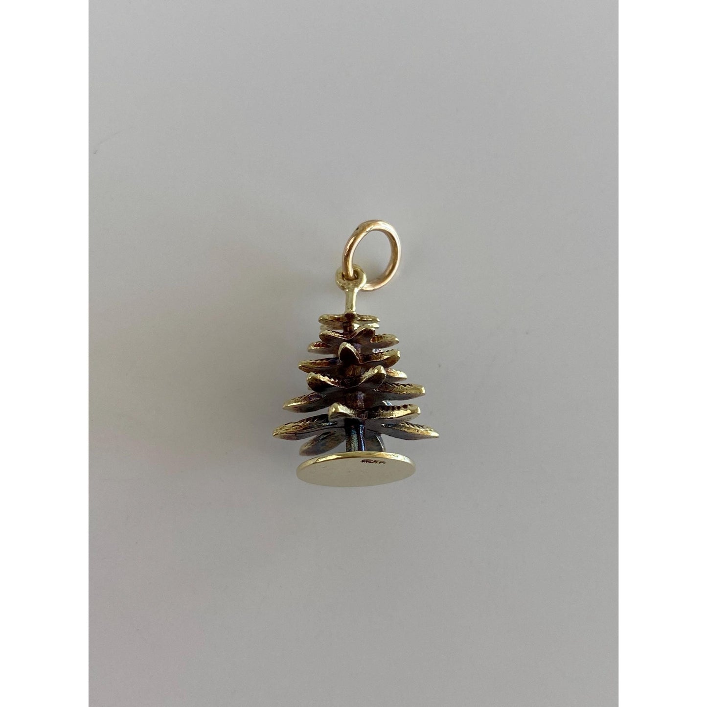 Vintage Solid 14k Yellow Gold Pine Fir Tree Charm