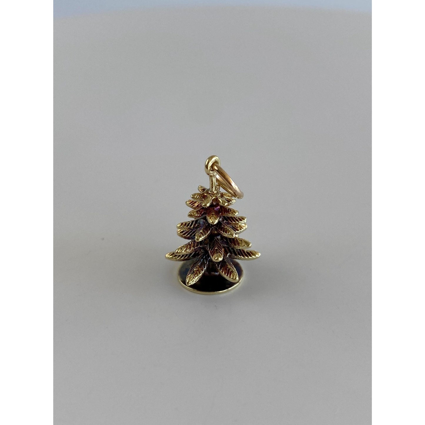 Vintage Solid 14k Yellow Gold Pine Fir Tree Charm