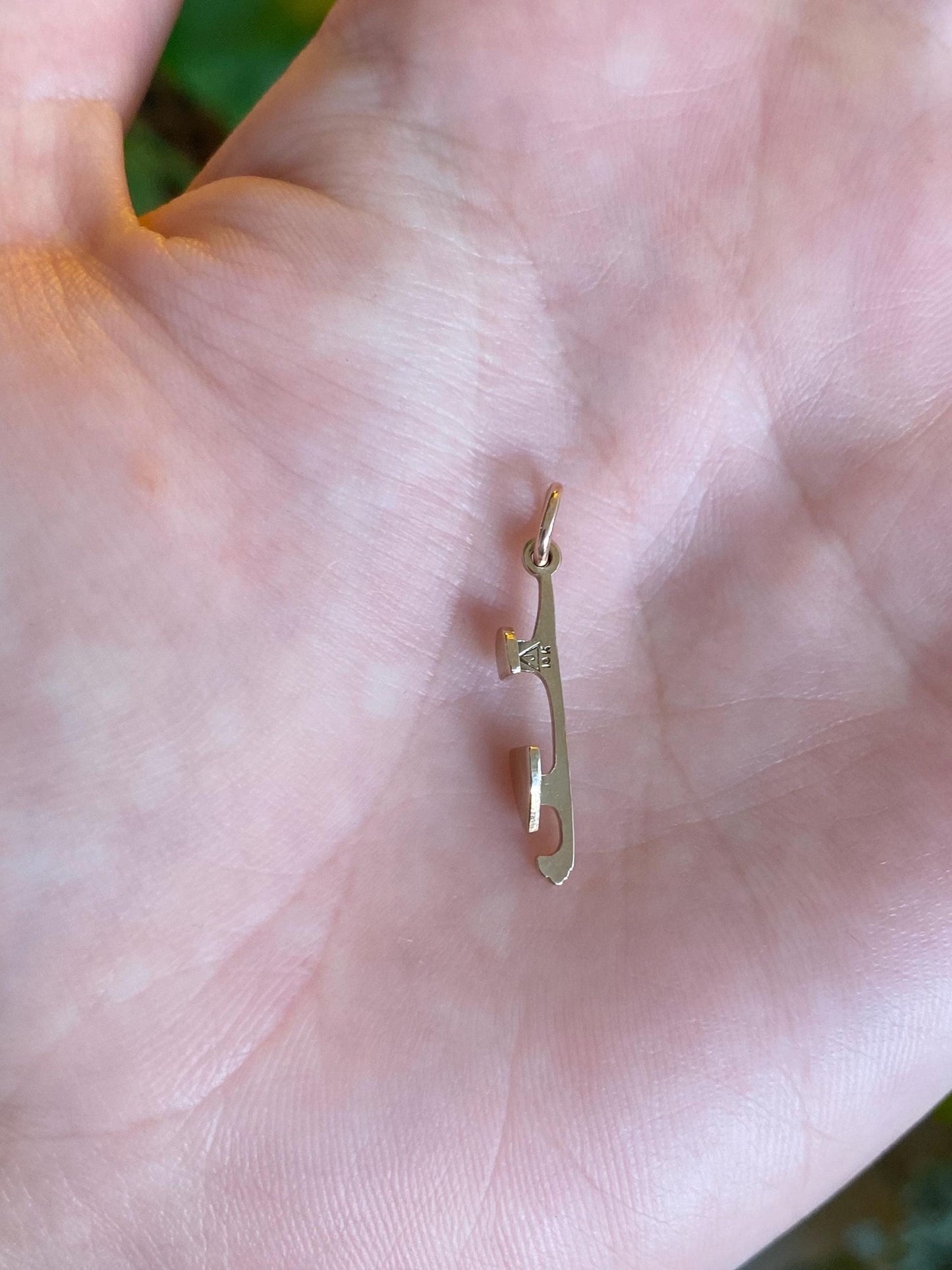 Vintage Solid 10k Yellow Gold Skate Charm