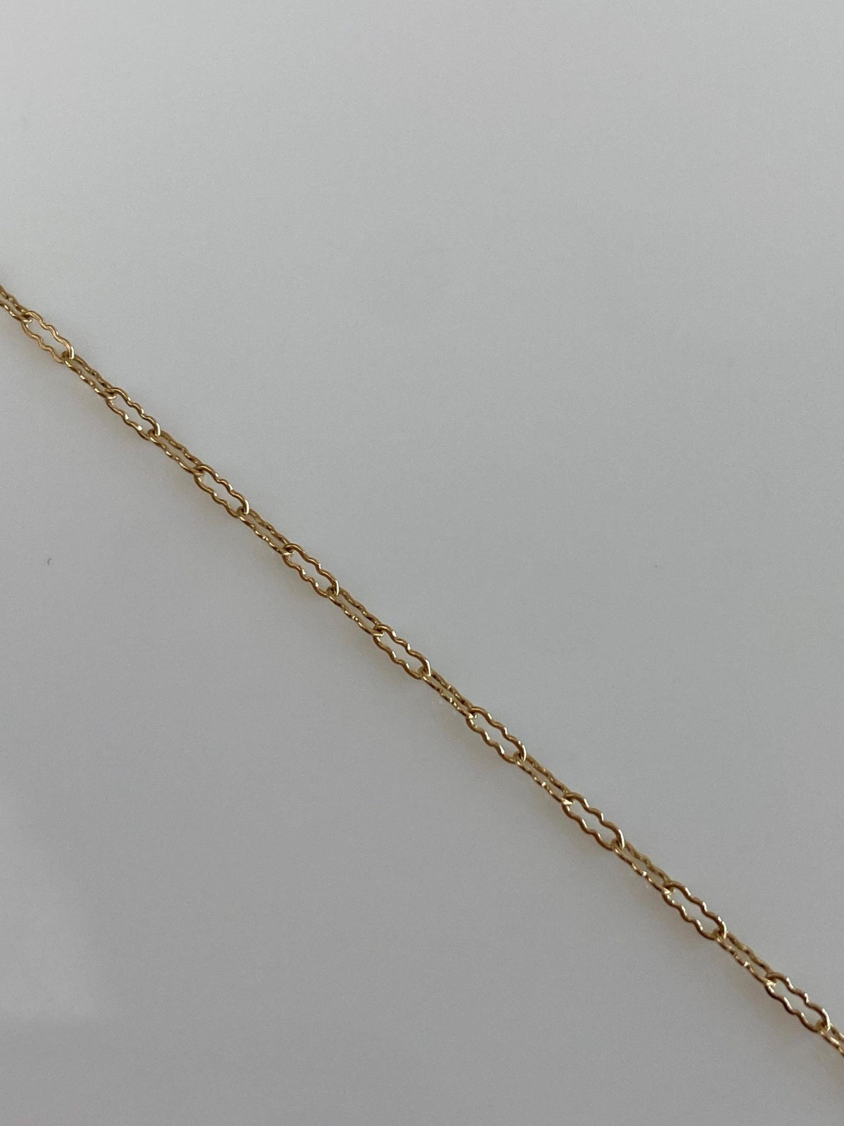 Vintage Solid 14k Yellow Gold Dainty Fancy Elongated Chain Bracelet - 6.5 inches