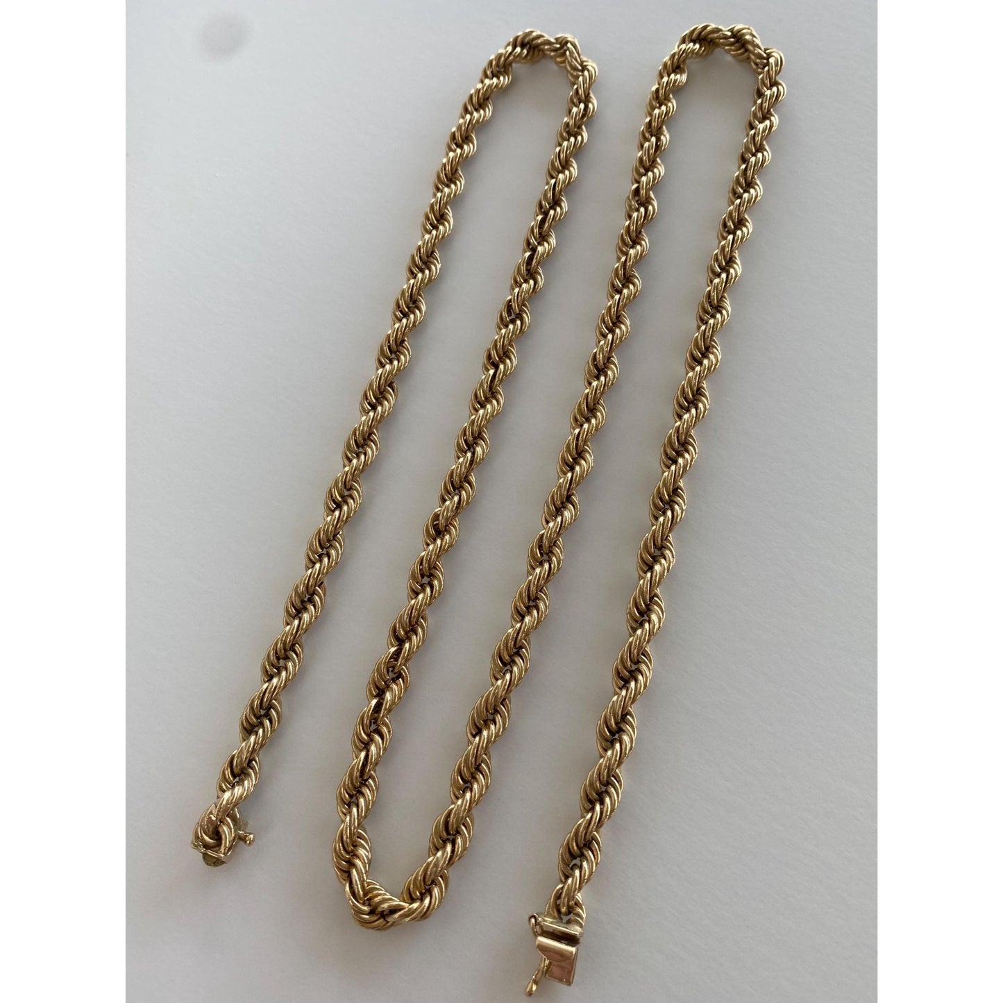 Vintage 14k Yellow Gold Chunky Rope Chain Necklace - 25.5 inches