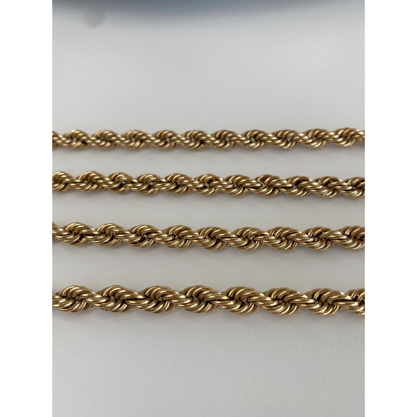 Vintage 14k Yellow Gold Chunky Rope Chain Necklace - 25.5 inches
