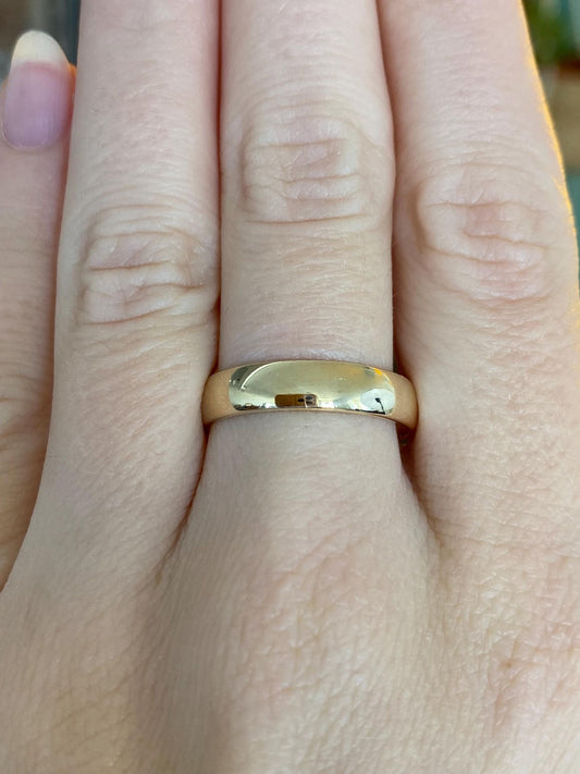 Vintage Solid 10k Yellow Gold Ring Band - Size 9.25
