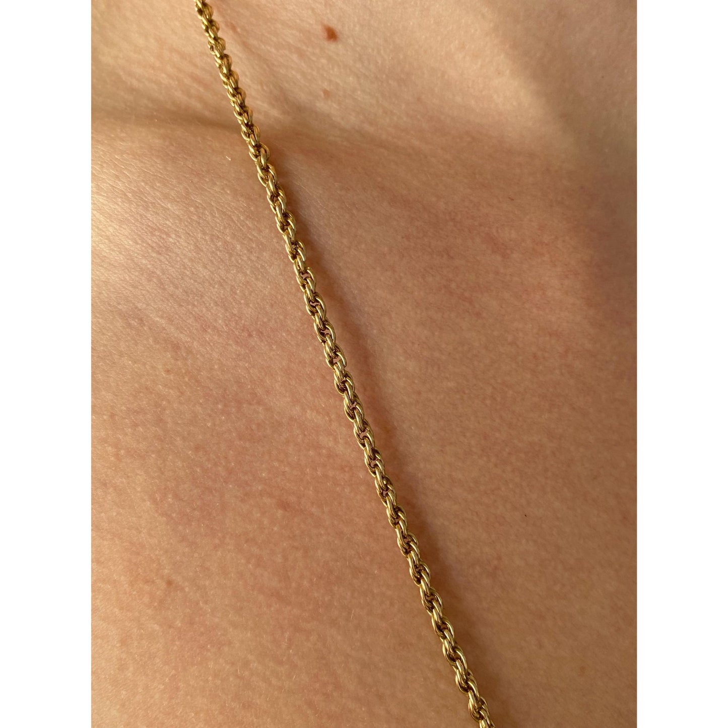 Vintage Solid 14k Yellow Gold Rope Chain Necklace - 25.5 inches