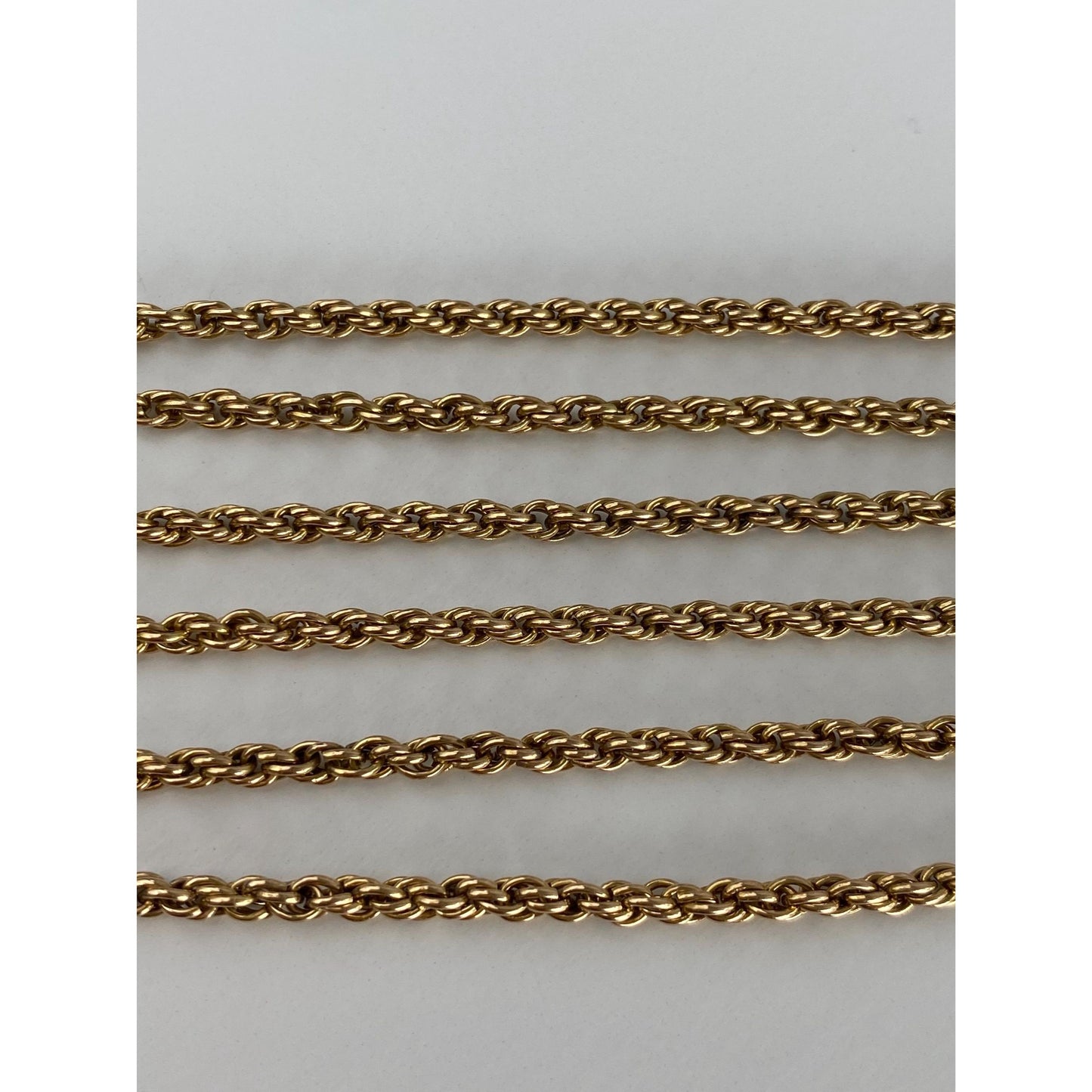 Vintage Solid 14k Yellow Gold Rope Chain Necklace - 25.5 inches