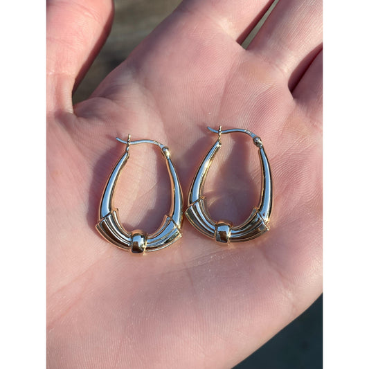 Vintage 14k Yellow Gold Knotted Hoop Earrings