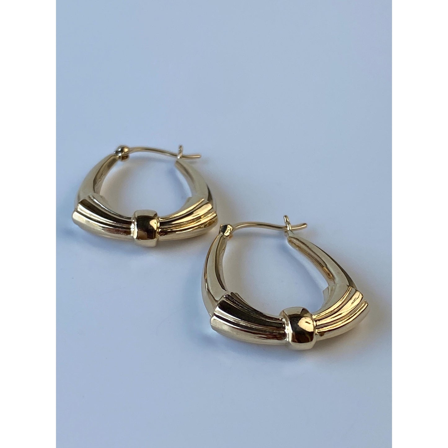 Vintage 14k Yellow Gold Knotted Hoop Earrings