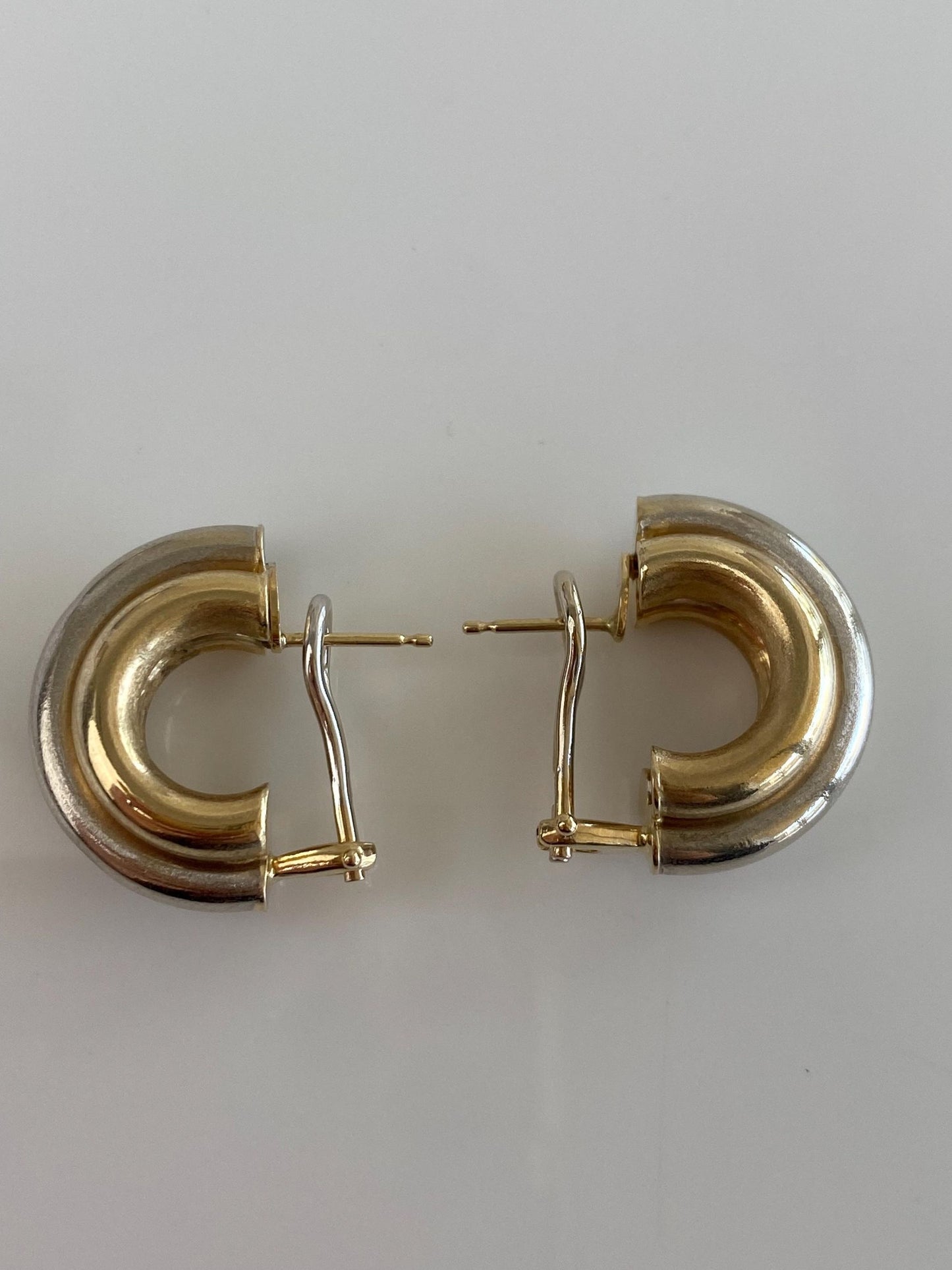 Vintage 14k White & Yellow Gold Layered Drop Earrings