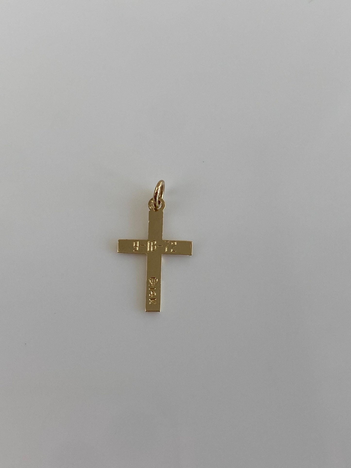 Vintage Solid 14k Yellow Gold Little Heart Cross Charm
