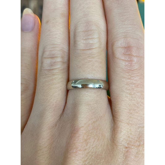 Vintage Solid 14k White Gold Ring Band - Size 6.25