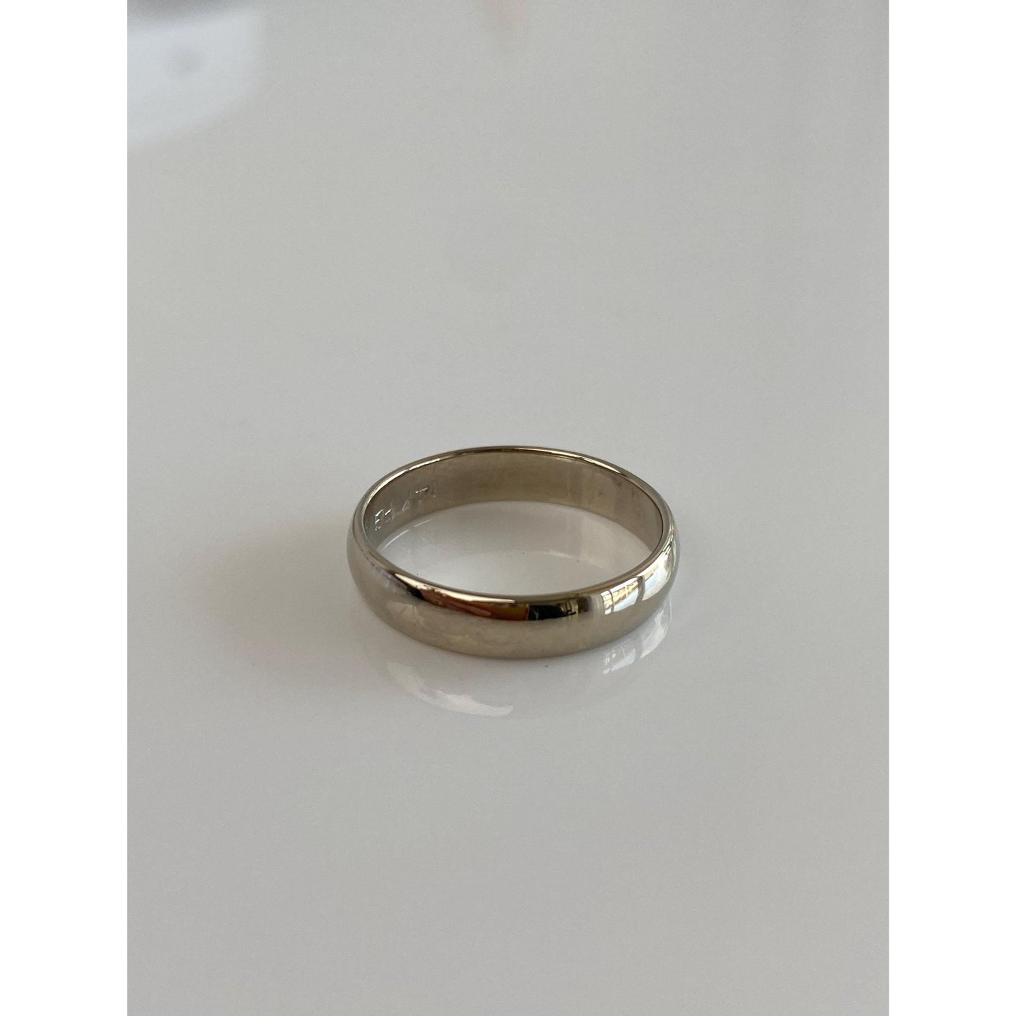 Vintage Solid 14k White Gold Ring Band - Size 6.25