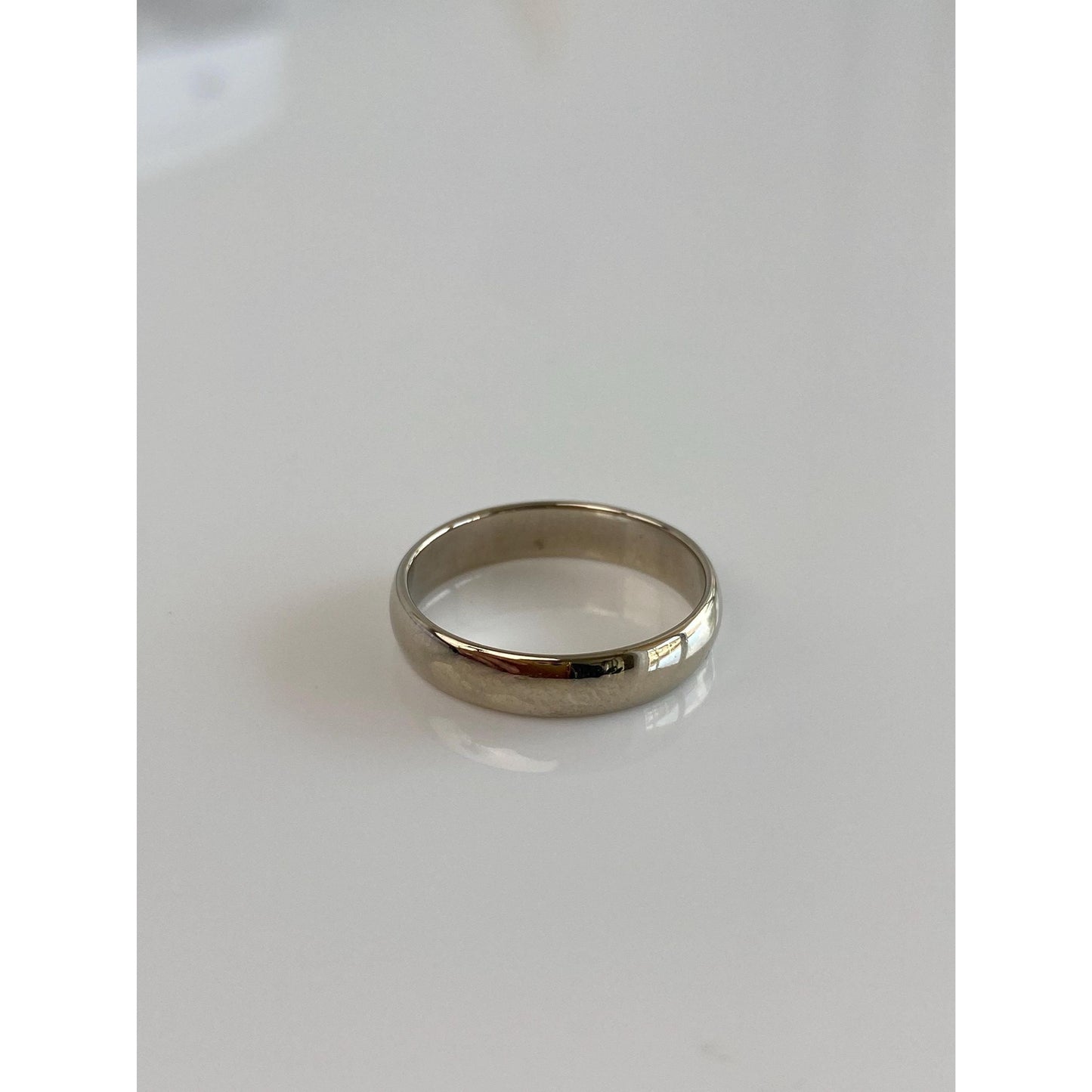 Vintage Solid 14k White Gold Ring Band - Size 6.25