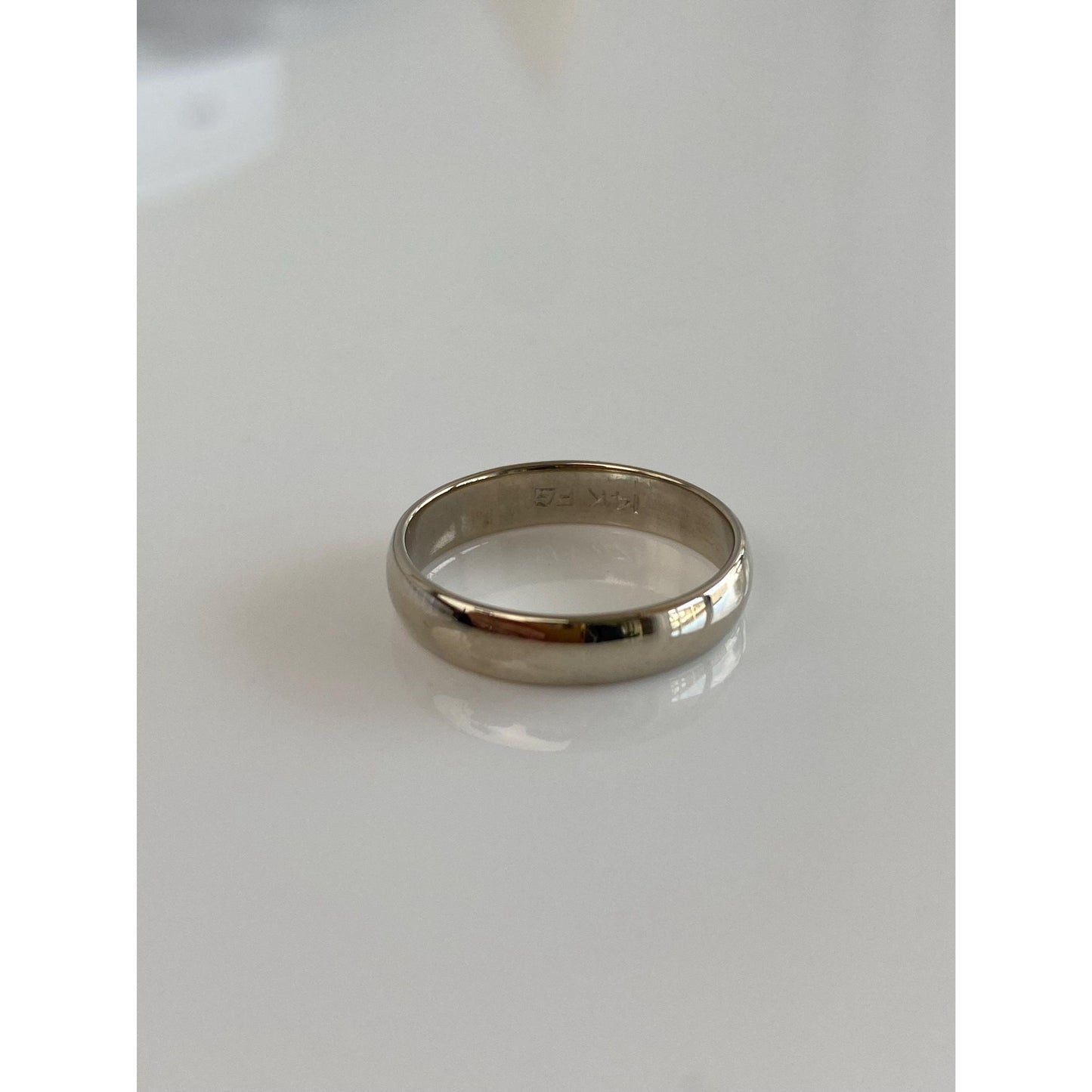 Vintage Solid 14k White Gold Ring Band - Size 6.25