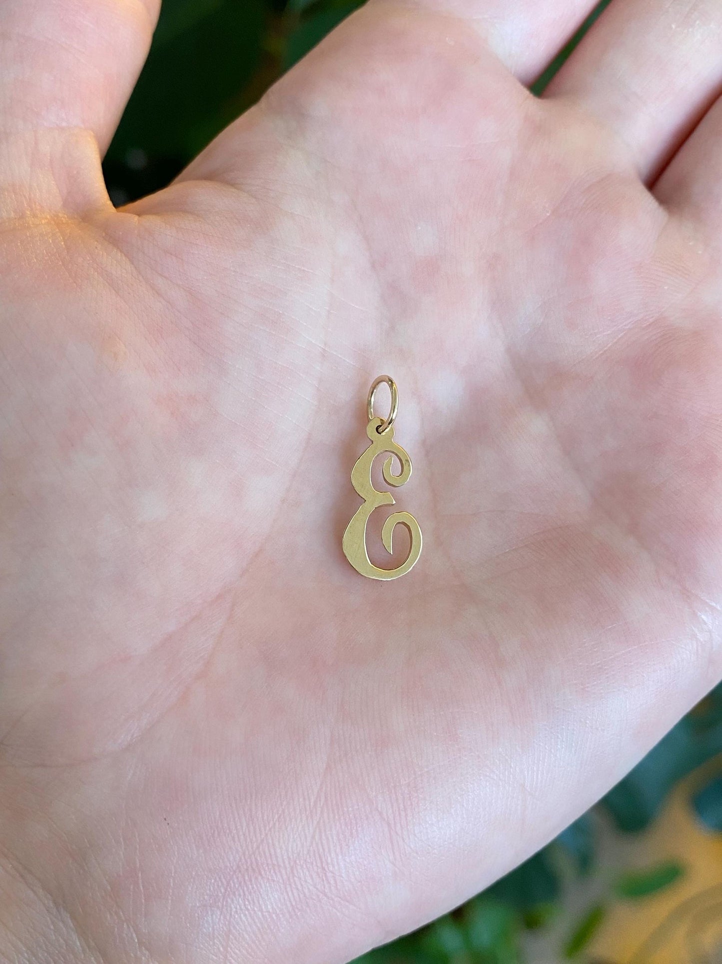 Solid 14k Yellow Gold Initial 'E' Charm