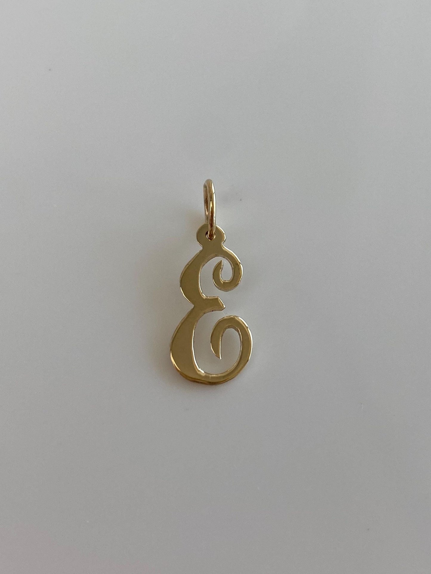 Solid 14k Yellow Gold Initial 'E' Charm