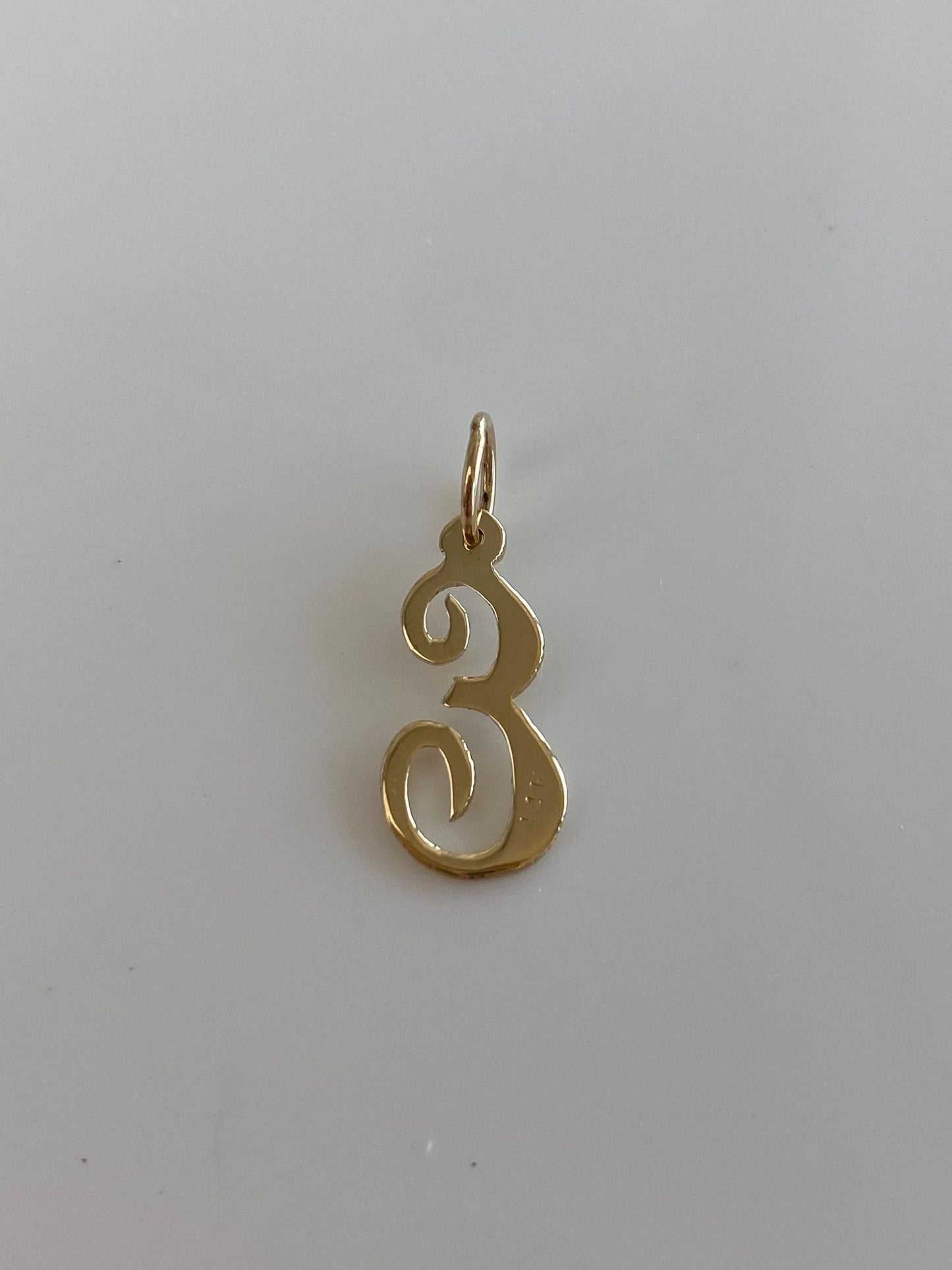 Solid 14k Yellow Gold Initial 'E' Charm