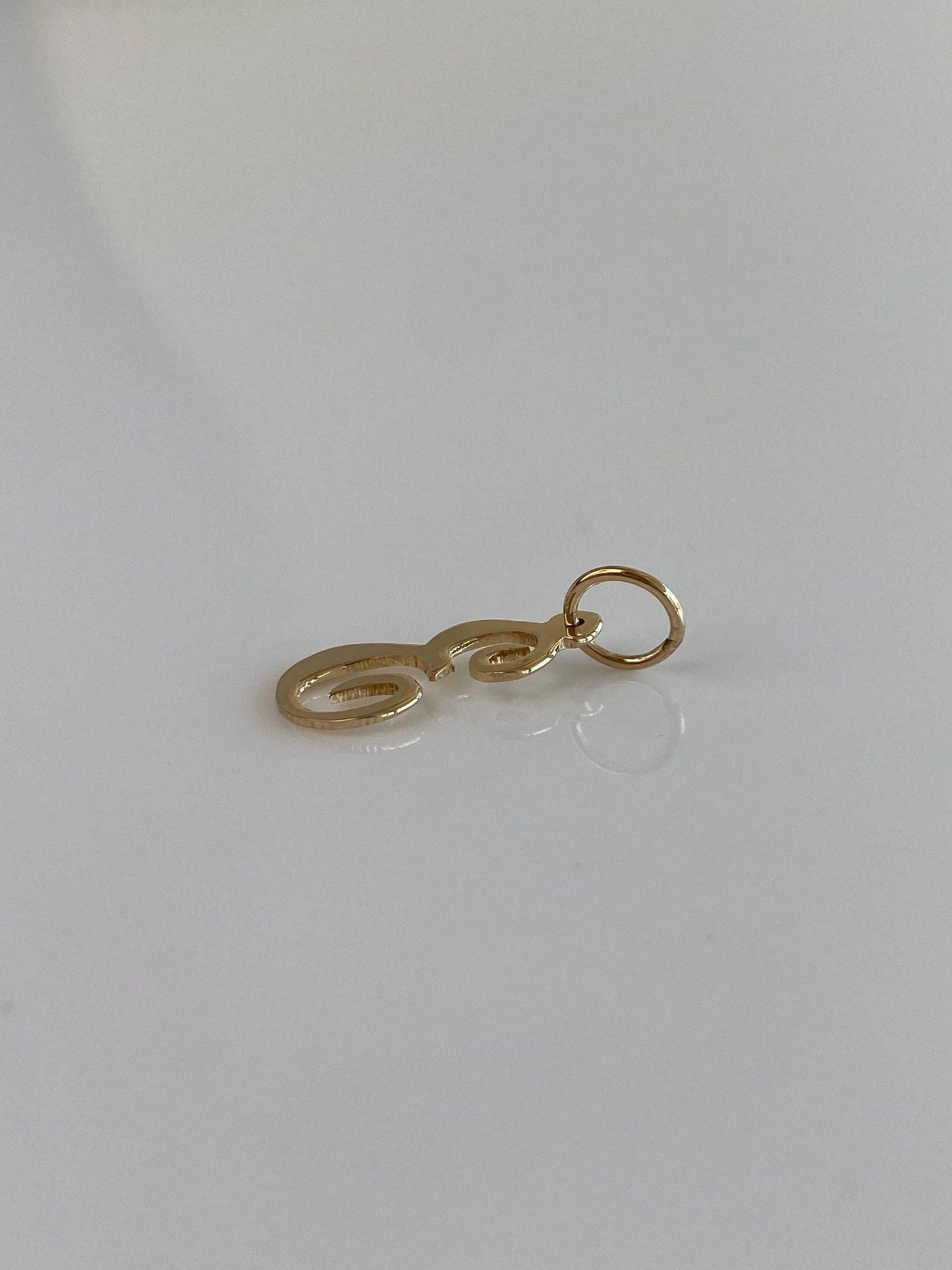 Solid 14k Yellow Gold Initial 'E' Charm