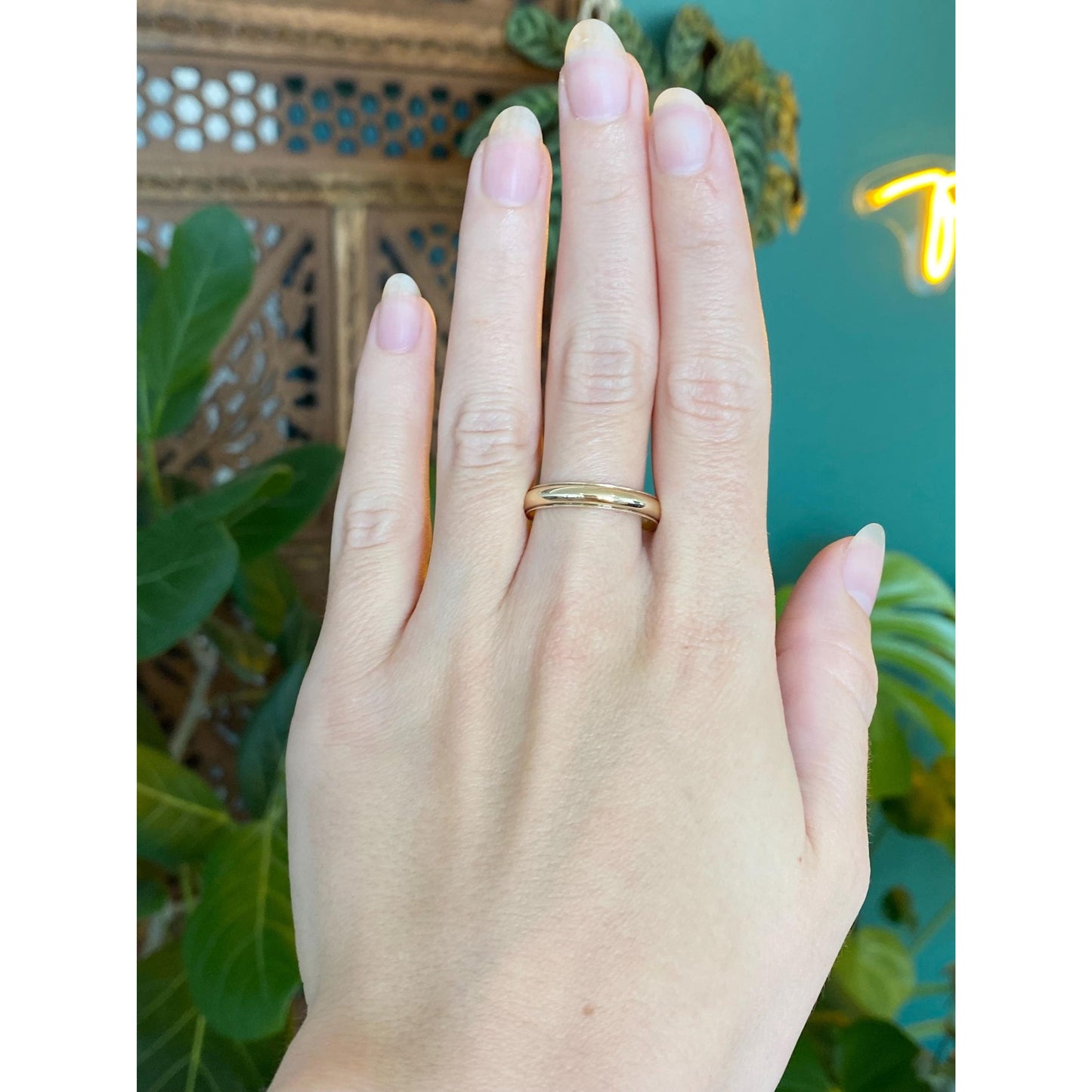 Vintage Solid 14k Yellow Gold Milgrain Ring Band - Size 10.25