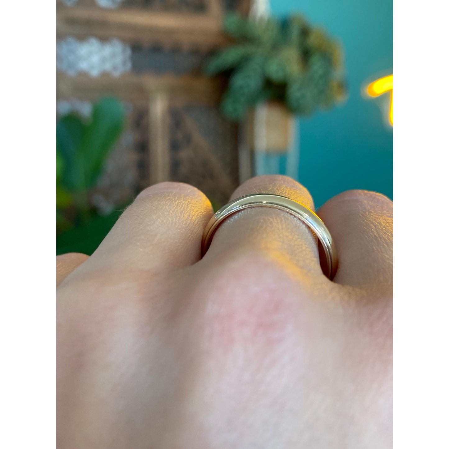 Vintage Solid 14k Yellow Gold Milgrain Ring Band - Size 10.25