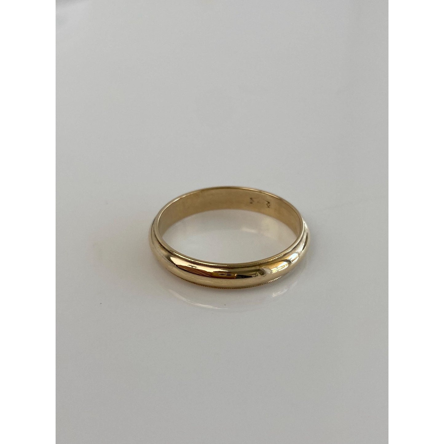 Vintage Solid 14k Yellow Gold Milgrain Ring Band - Size 10.25