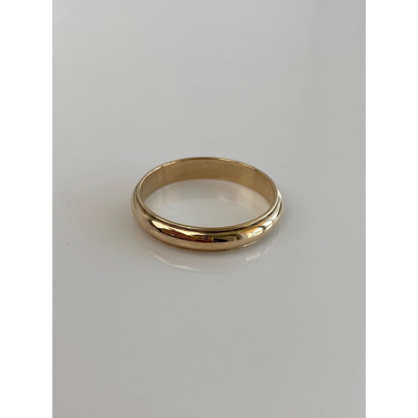 Vintage Solid 14k Yellow Gold Milgrain Ring Band - Size 10.25