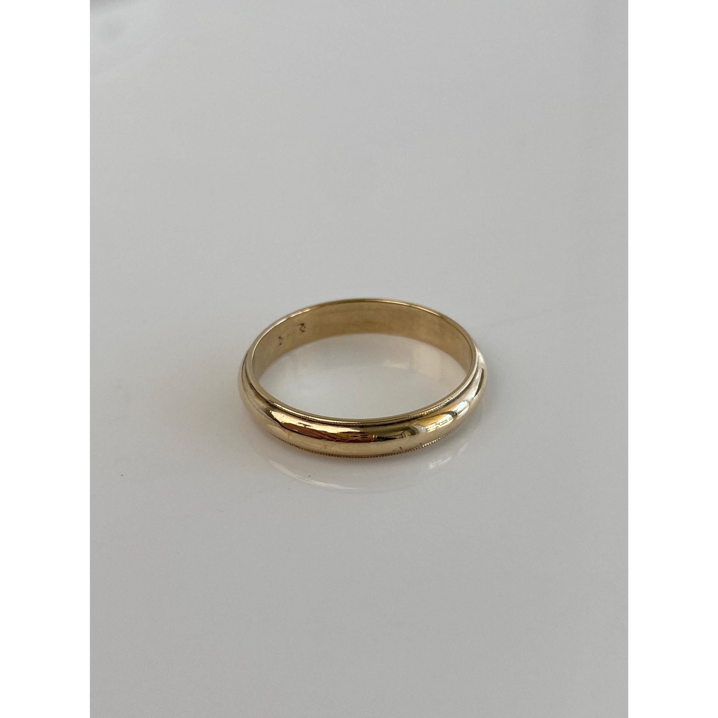 Vintage Solid 14k Yellow Gold Milgrain Ring Band - Size 10.25