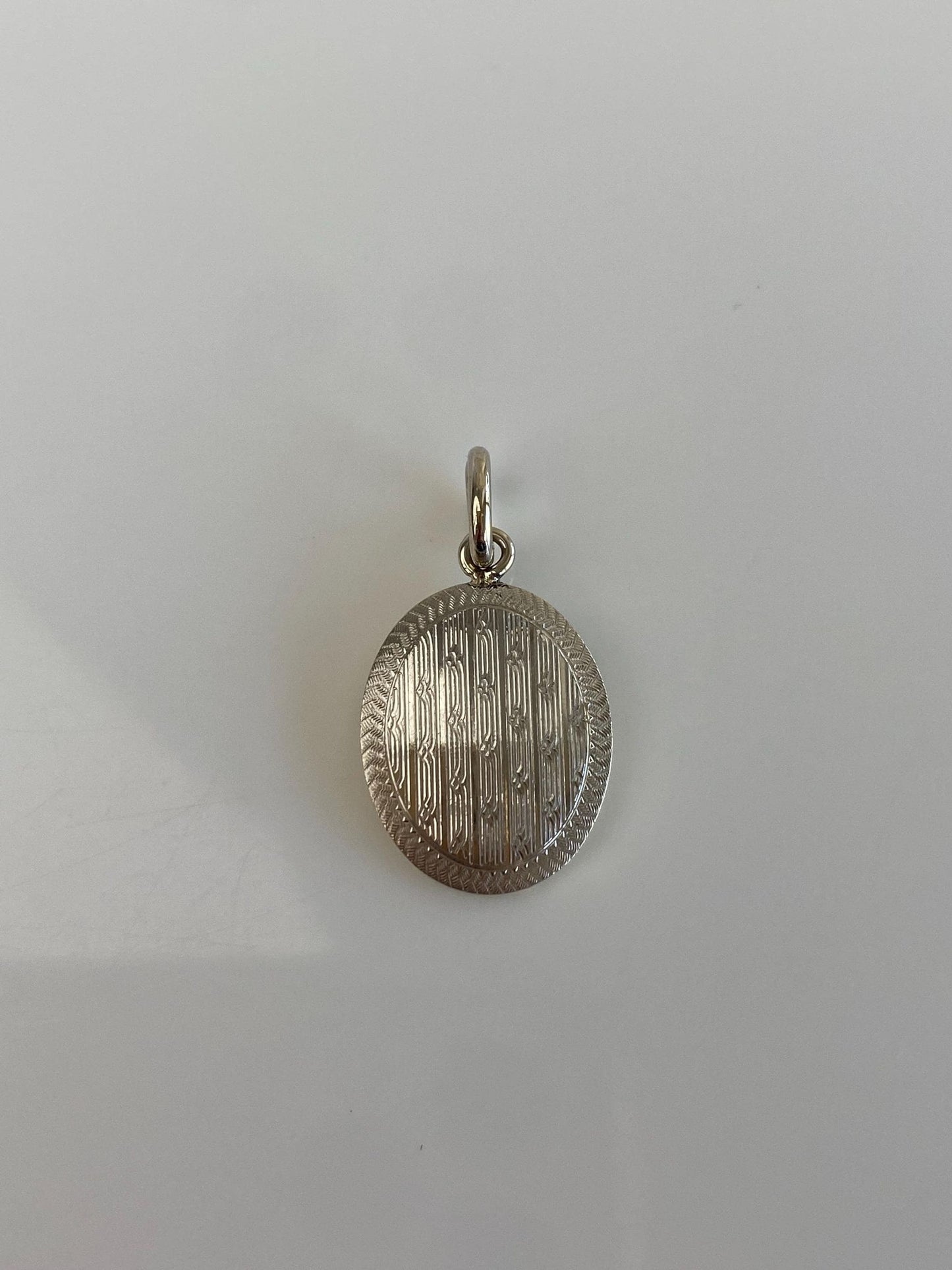 Vintage Solid 14k White Gold Design Cufflink Conversion Charm