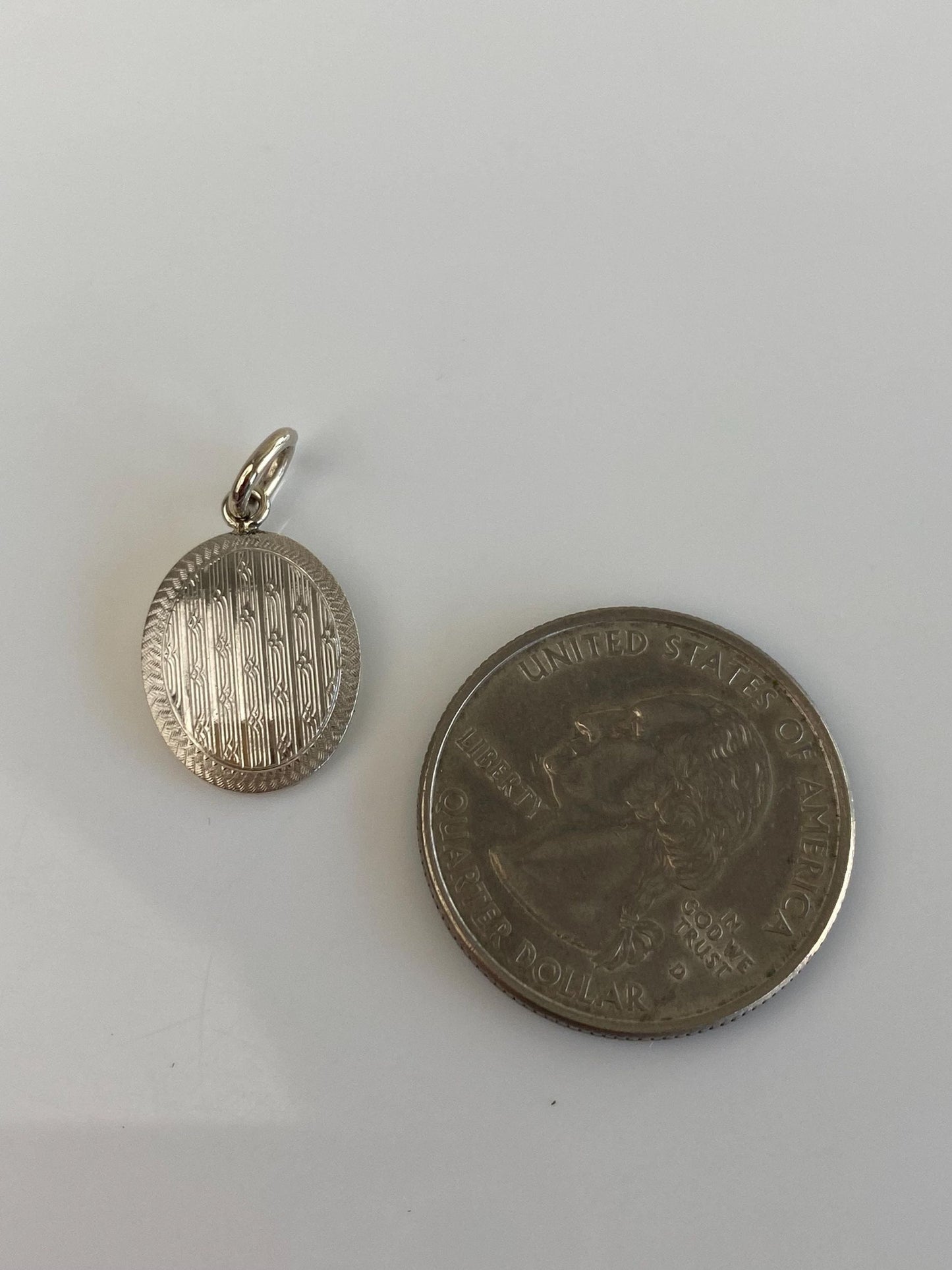 Vintage Solid 14k White Gold Design Cufflink Conversion Charm