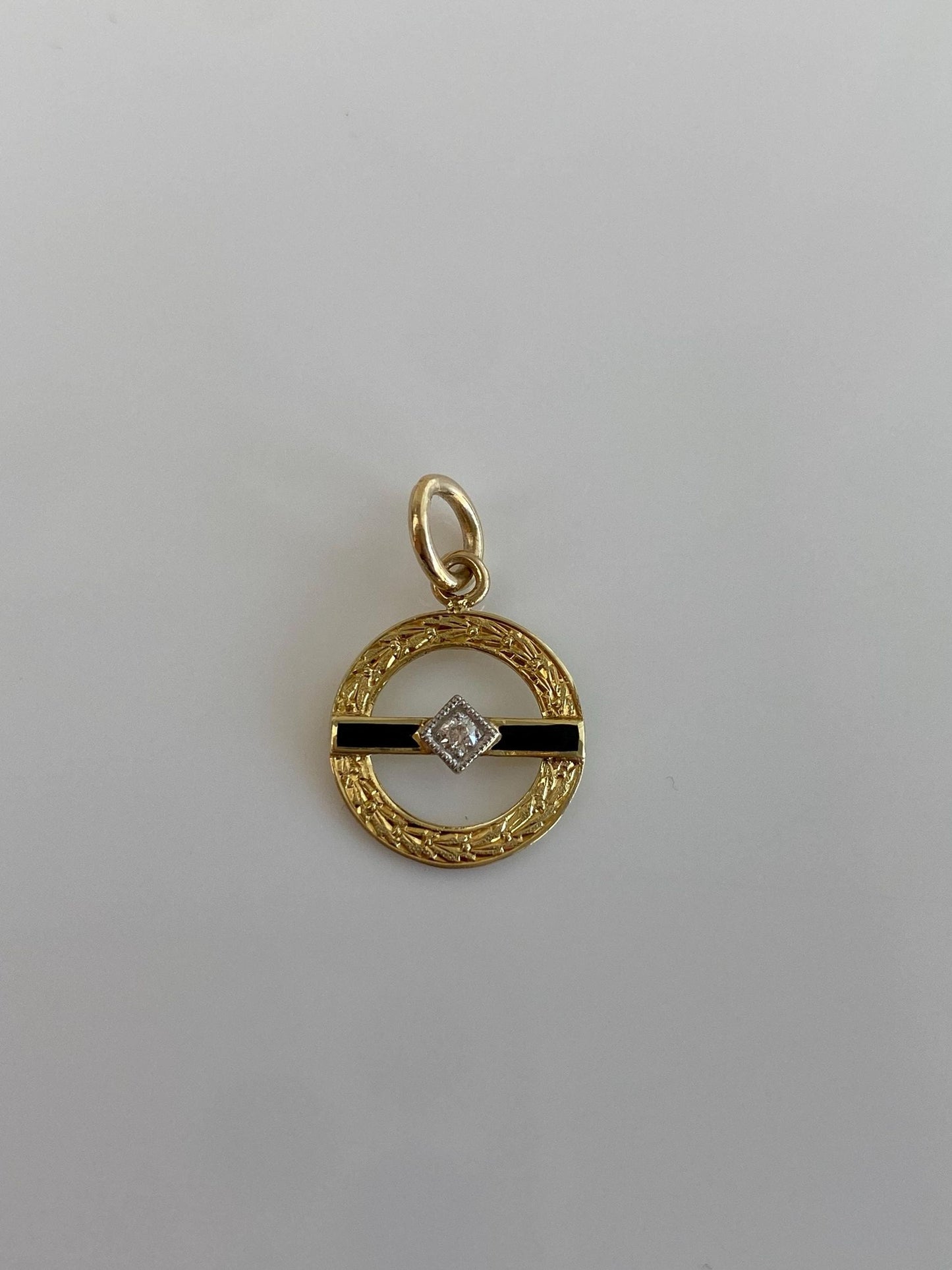 Vintage Solid 14k White & Yellow Gold Diamond Stick Pin Conversion Charm