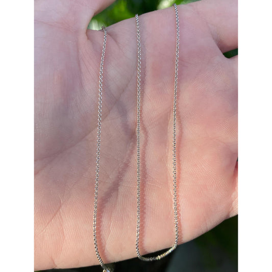 Vintage Solid 14k White Gold Tight Rolo Chain Necklace - 18.75 inches