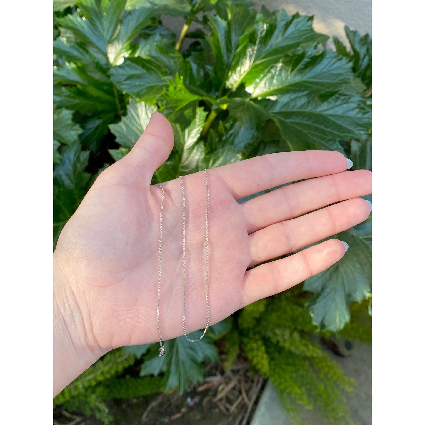 Vintage Solid 14k White Gold Tight Rolo Chain Necklace - 18.75 inches